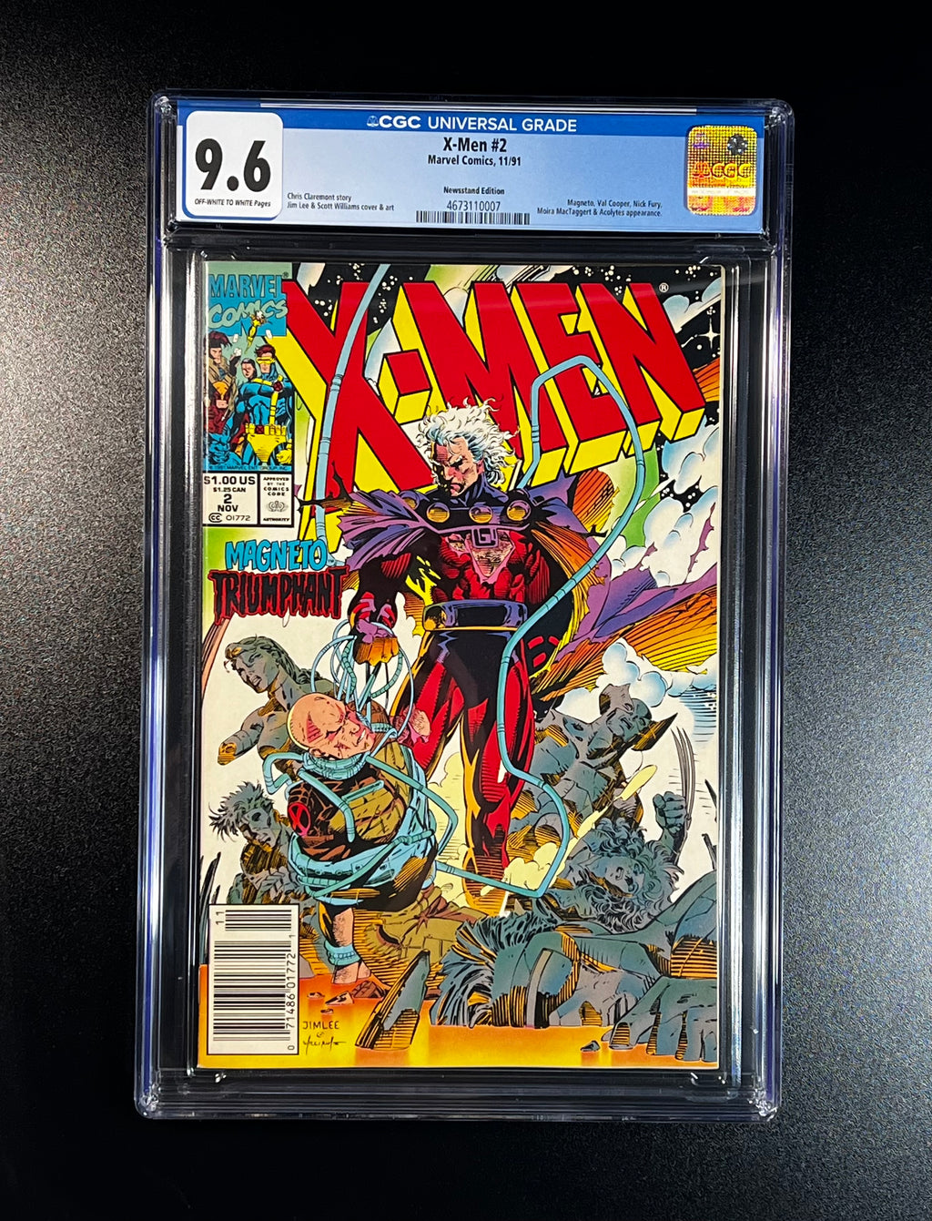 X-Men #2 *Chris Claremont Story *NEWSSTAND - Marvel Comics 11/91 (CGC 9.6 Off-White to White Pages)