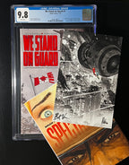 Brian K. Vaughan Collector Set - We Stand on Guard #1 CGC 9.8 WP & Image Trade Paper Back "Spectators" w/ 2x signed Bookplate