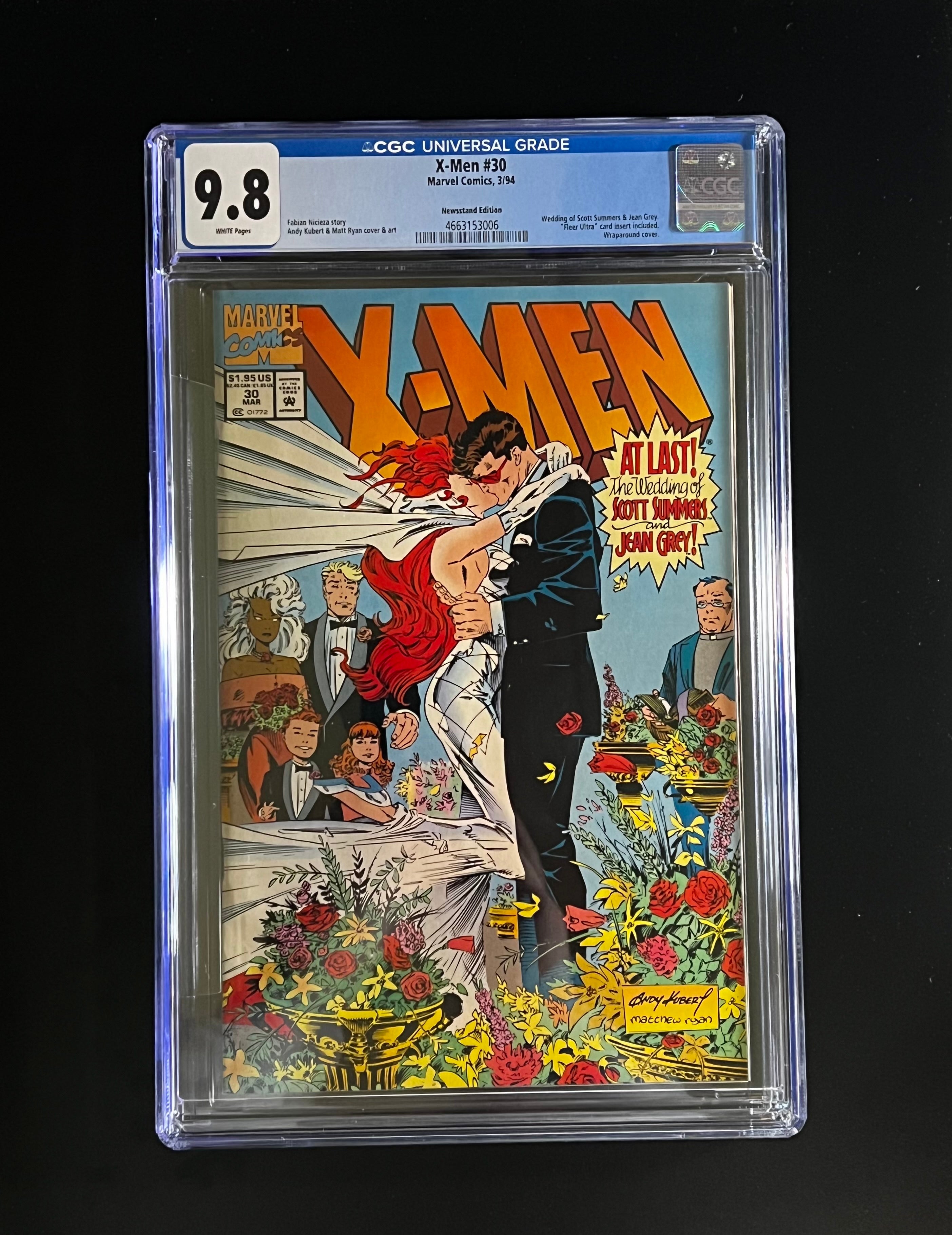 X-Men #30 *NEWSSTAND - Marvel Comics 03/94 - EMBRACE COVER_"Fleer Ultra" card insert included (CGC 9.8 White Pages)