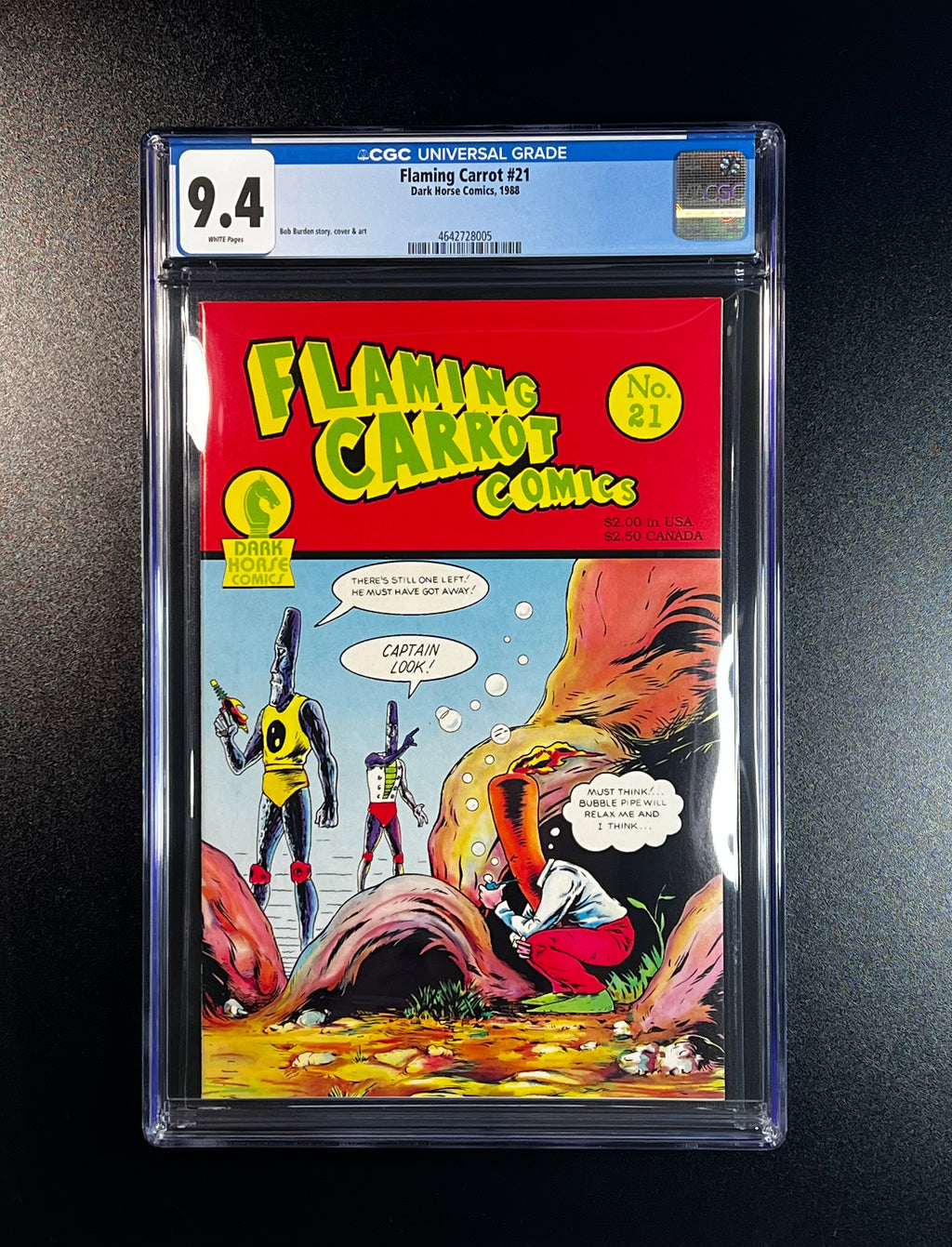 Flaming Carrot #21 *Bob Burden Story, Cover, & Art - Dark Horse Comics 04/89 (CGC 9.4 White Pages)