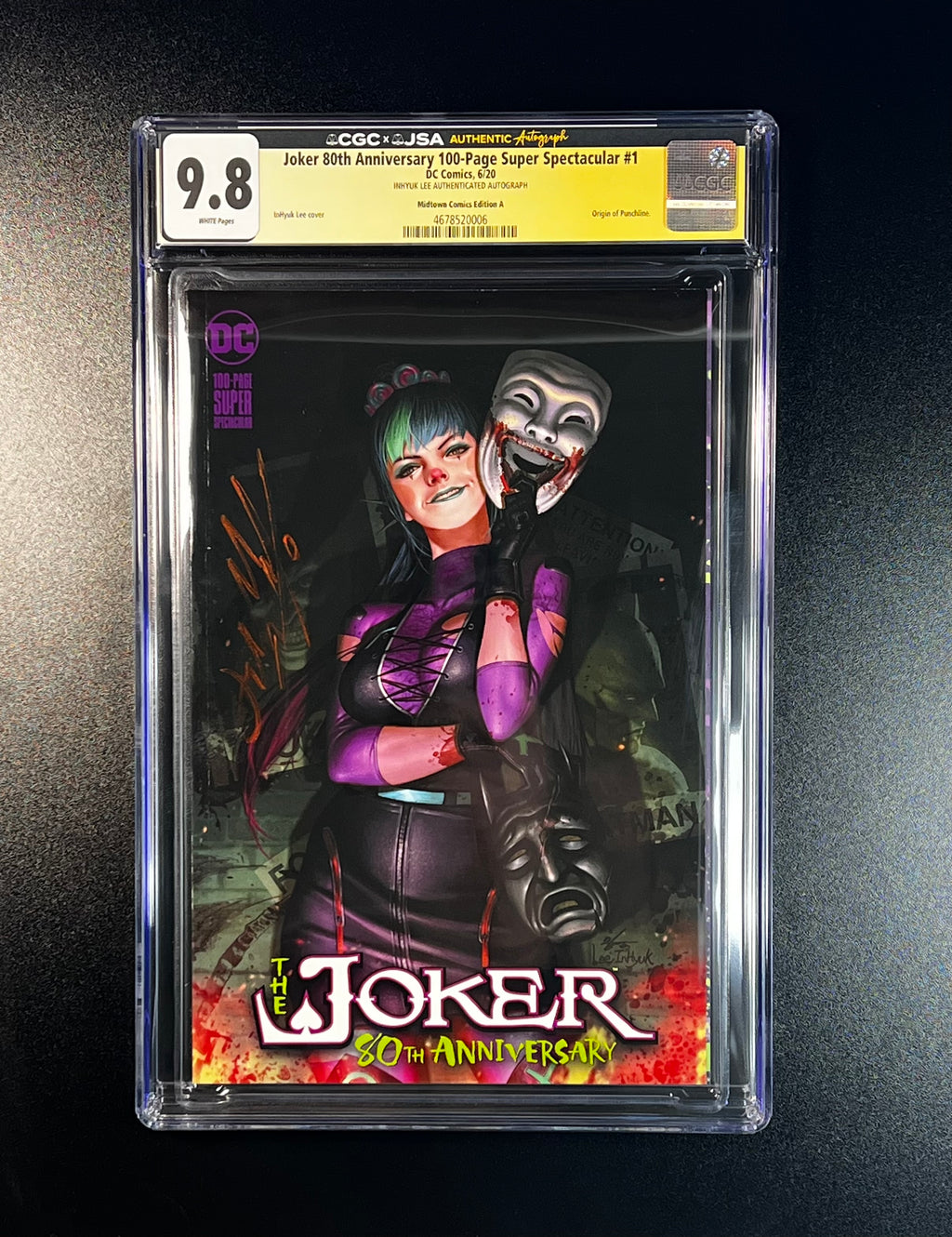 Joker 80th Anniversary 100-Page Super Spectacular *Midtown Comics Edition A - JSA Authenticated Signature _ Inhyuk Lee - (CGC 9.8 White Pages)