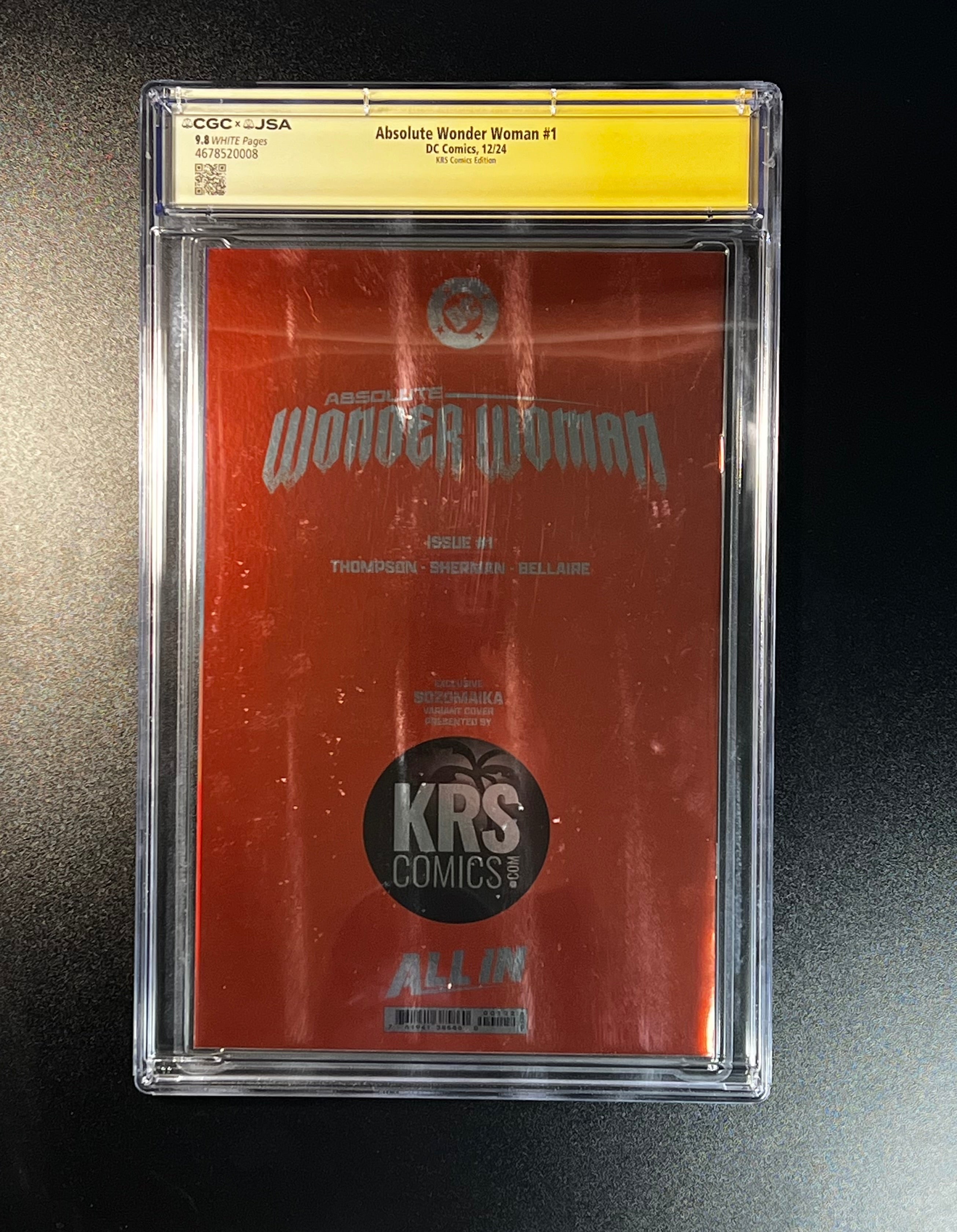 Absolute Wonder Woman #1 *KRS Comics Foil Edition - JSA Authenticated Autograph _ Sozomaika - (CGC 9.8 White Pages)