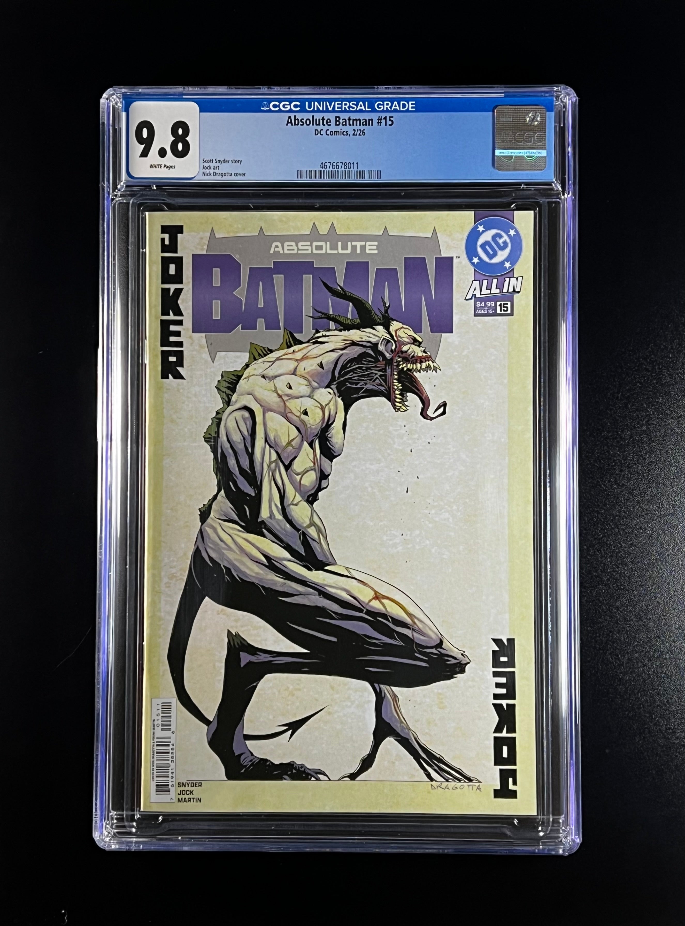 Absolute Batman #15 *Cvr A Nick Dragotta - DC Comics 12/25 (CGC 9.8 White Pages)