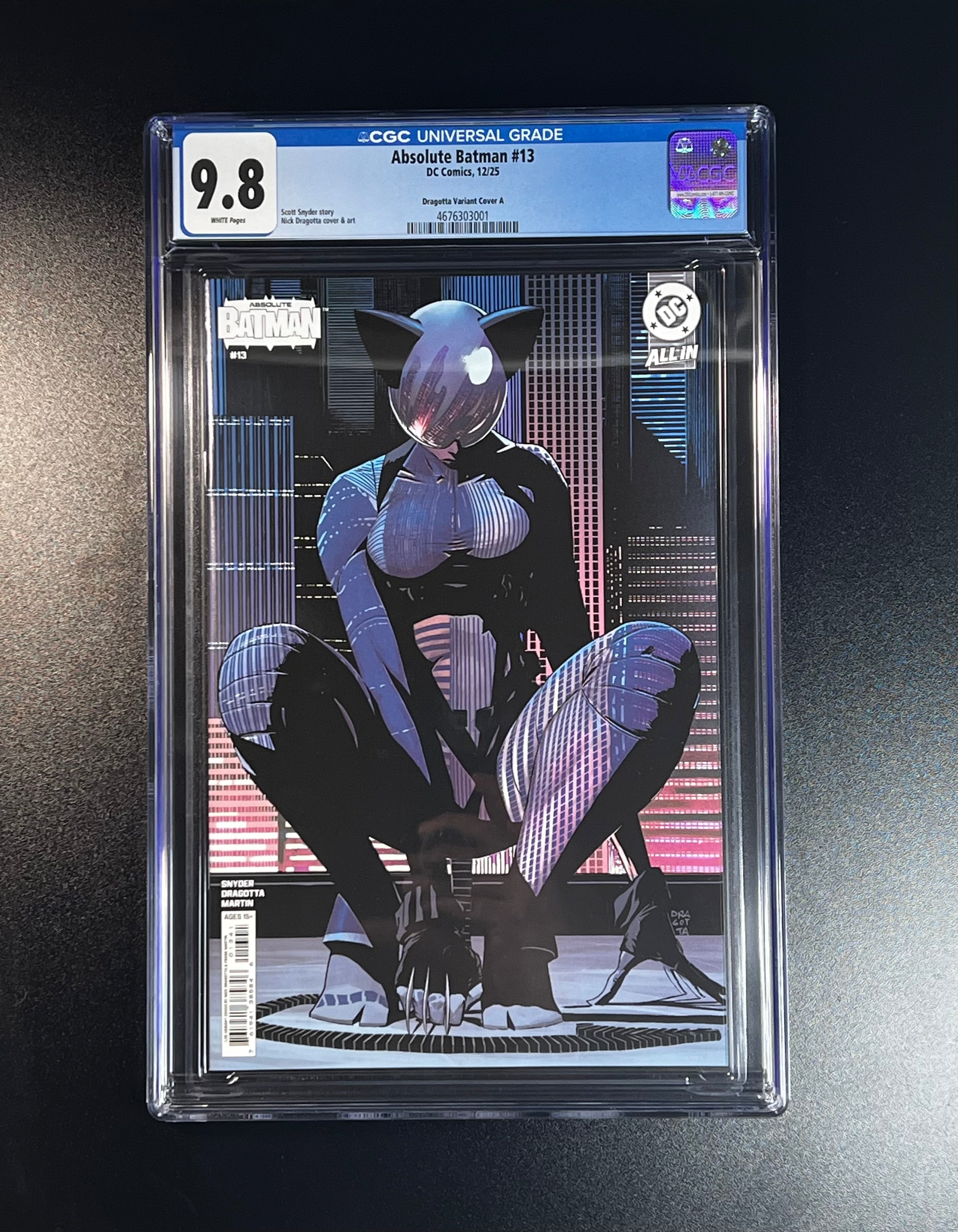Absolute Batman #13 *1:25 Nick Dragotta Stealth Mode Card Stock Variant -DC Comics 12/25 (CGC 9.8 White Pages)