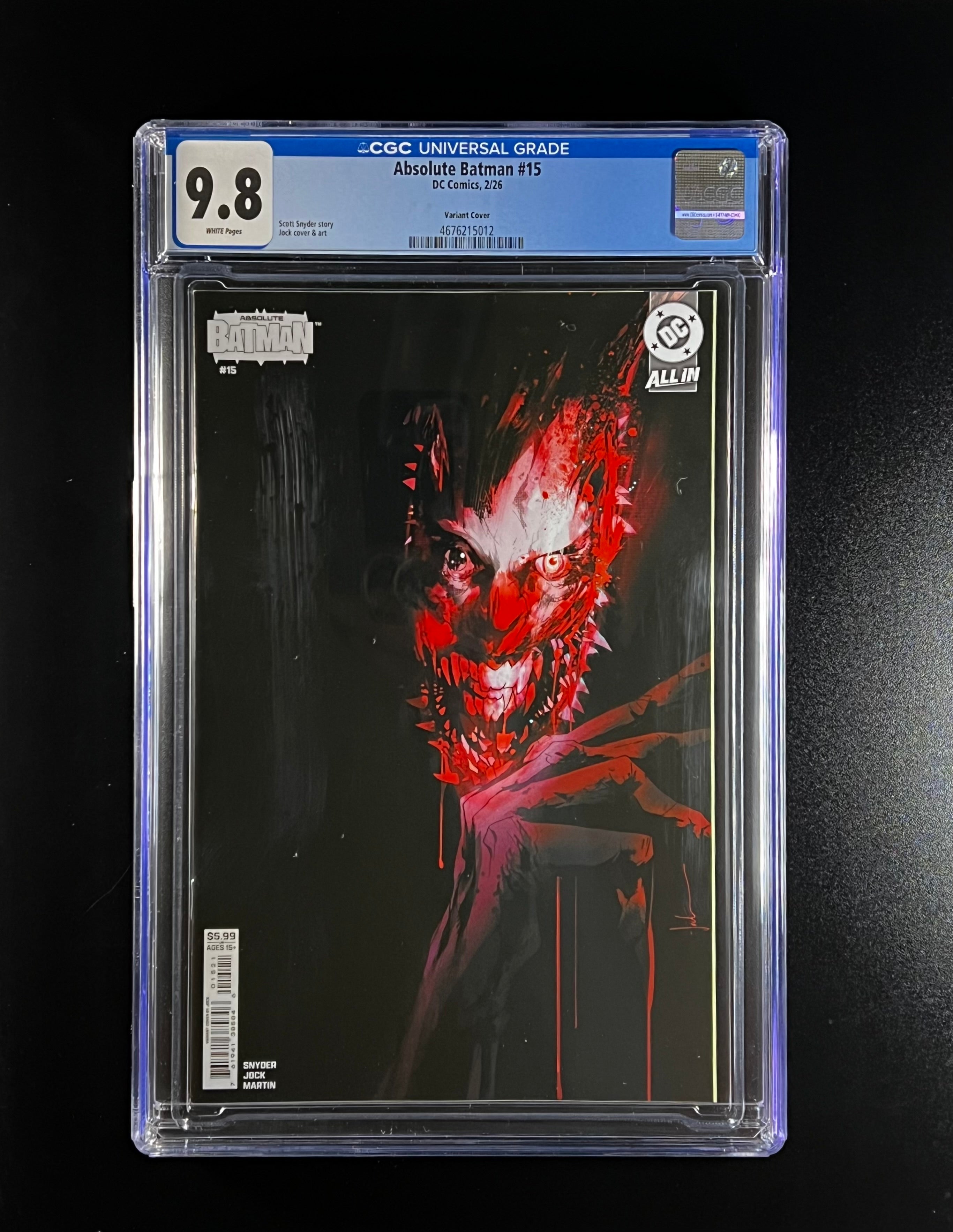 Absolute Batman #15 *Cvr B Jock Card Stock Variant - DC Comics 12/25 (CGC 9.8 White Pages)