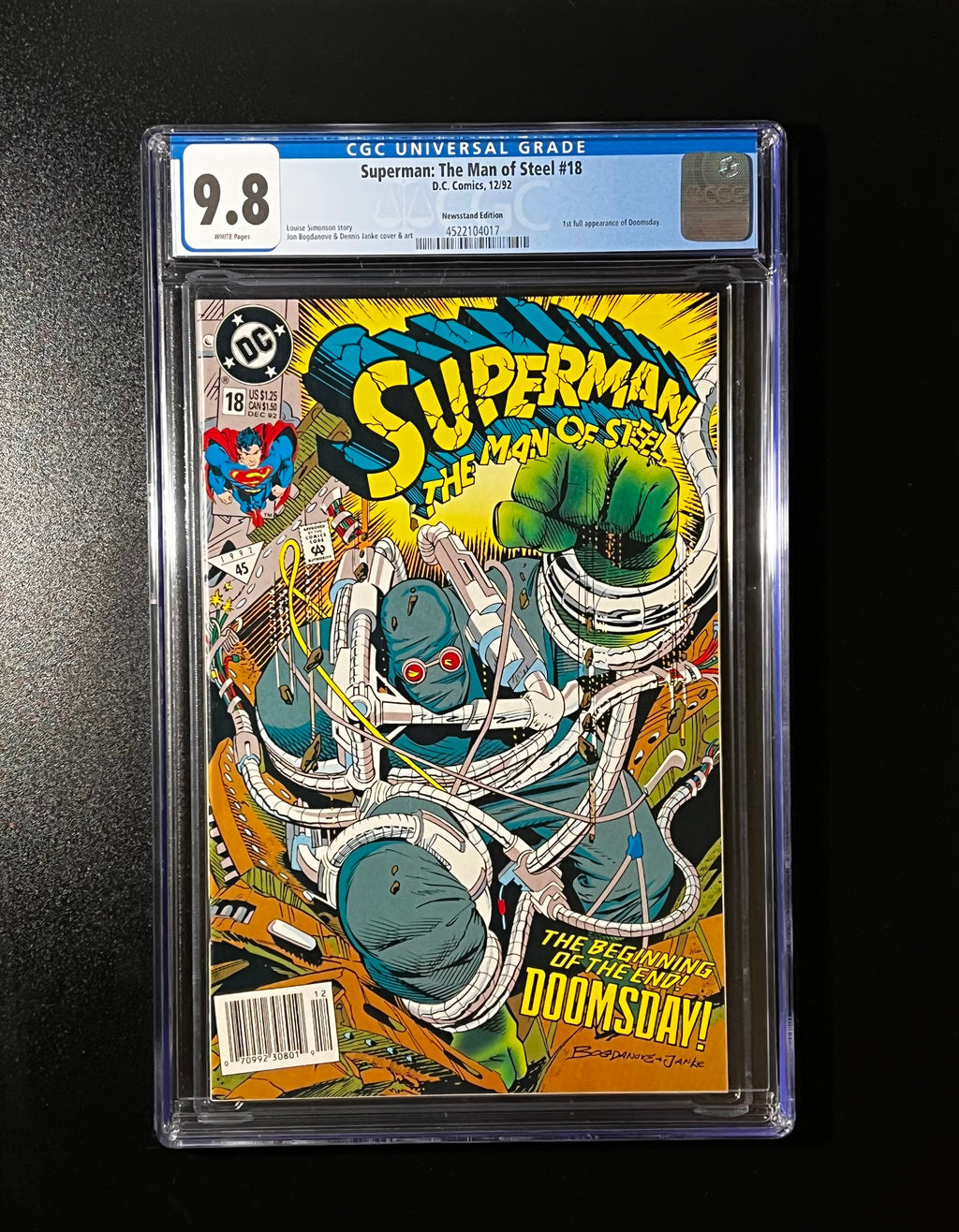 Superman: The Man of Steel #18 *NEWSSTAND - D.C. Comics 12/92 (CGC 9.8 White Pages)
