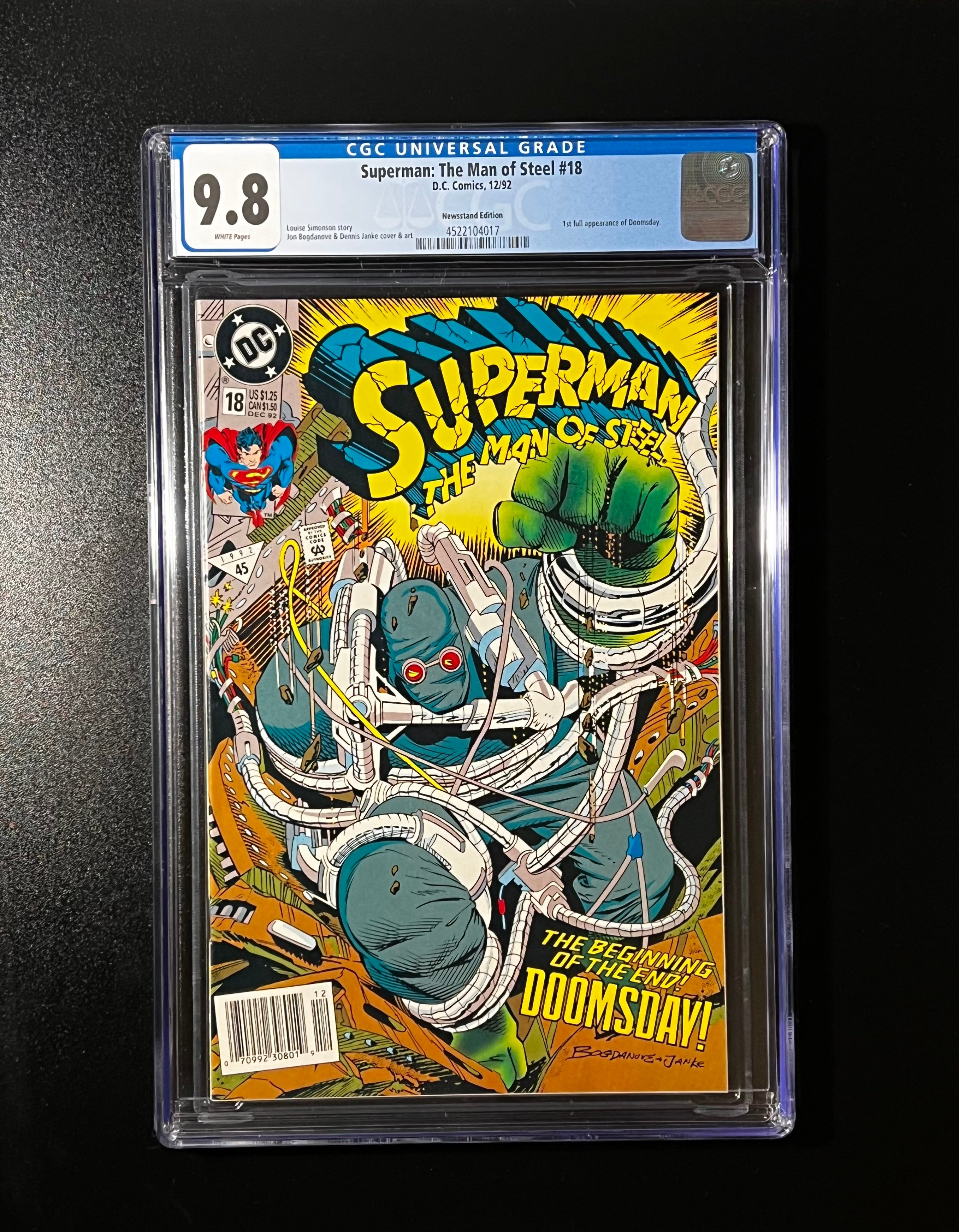 Superman: The Man of Steel #18 *NEWSSTAND - D.C. Comics 12/92 (CGC 9.8 White Pages)