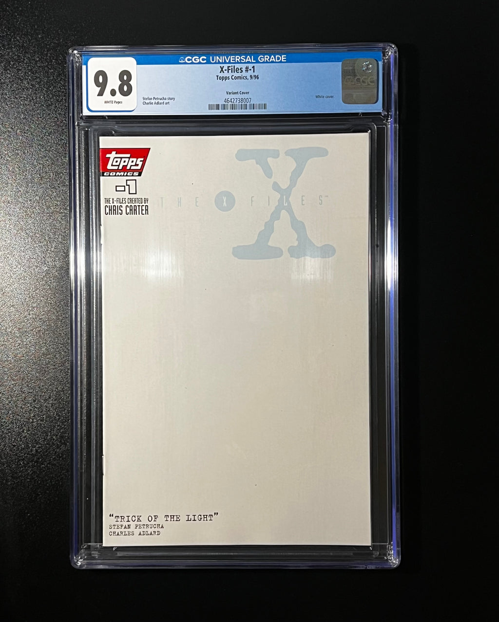 X-Files # -1 *Variant White Cover - Topps Comics 09/96 (CGC 9.8 White Pages)