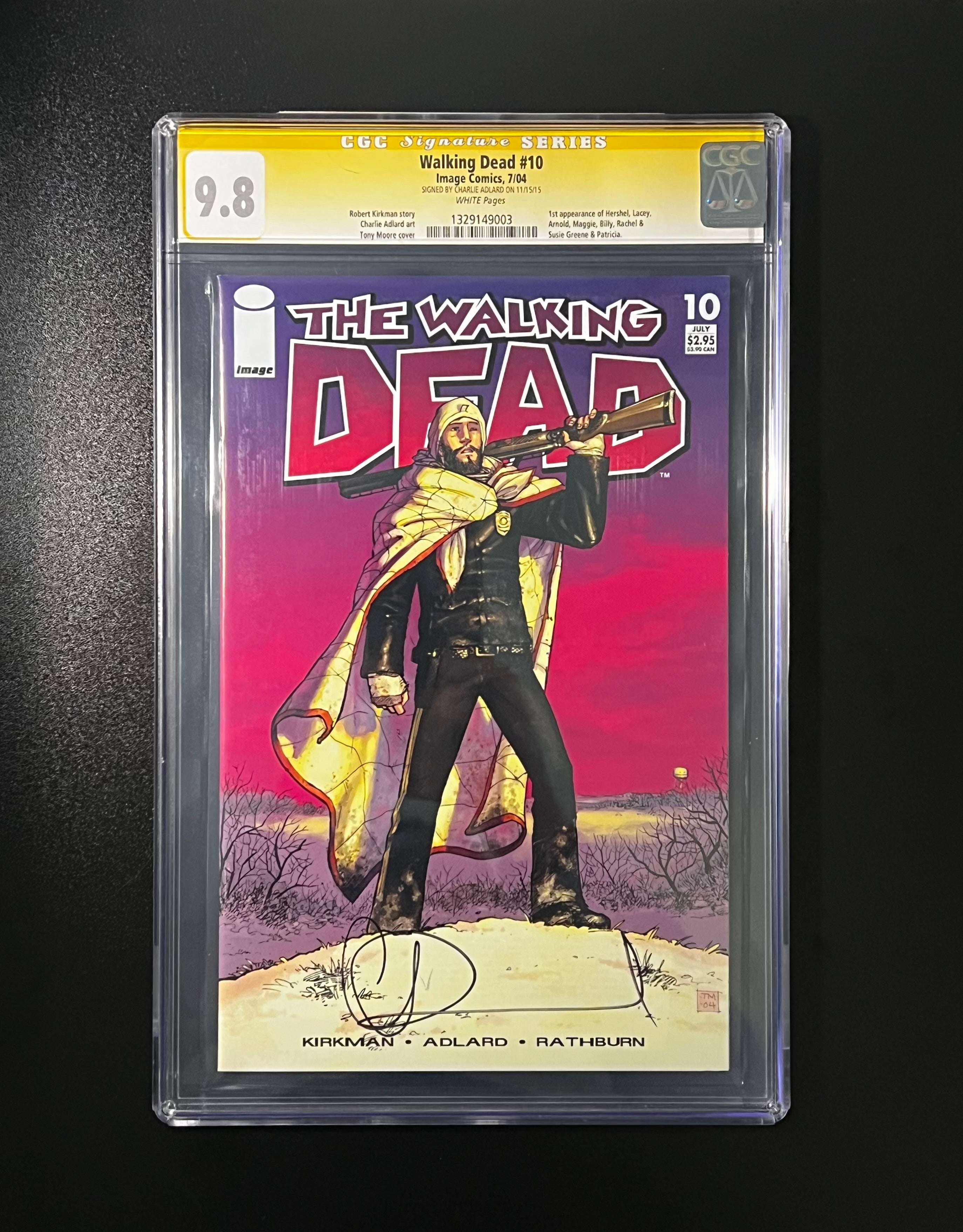The Walking Dead #10 - 1st Print Image Comics 07/04 (CGC 9.8 Signature Series White Pages) - Signed by Charlie Adlard