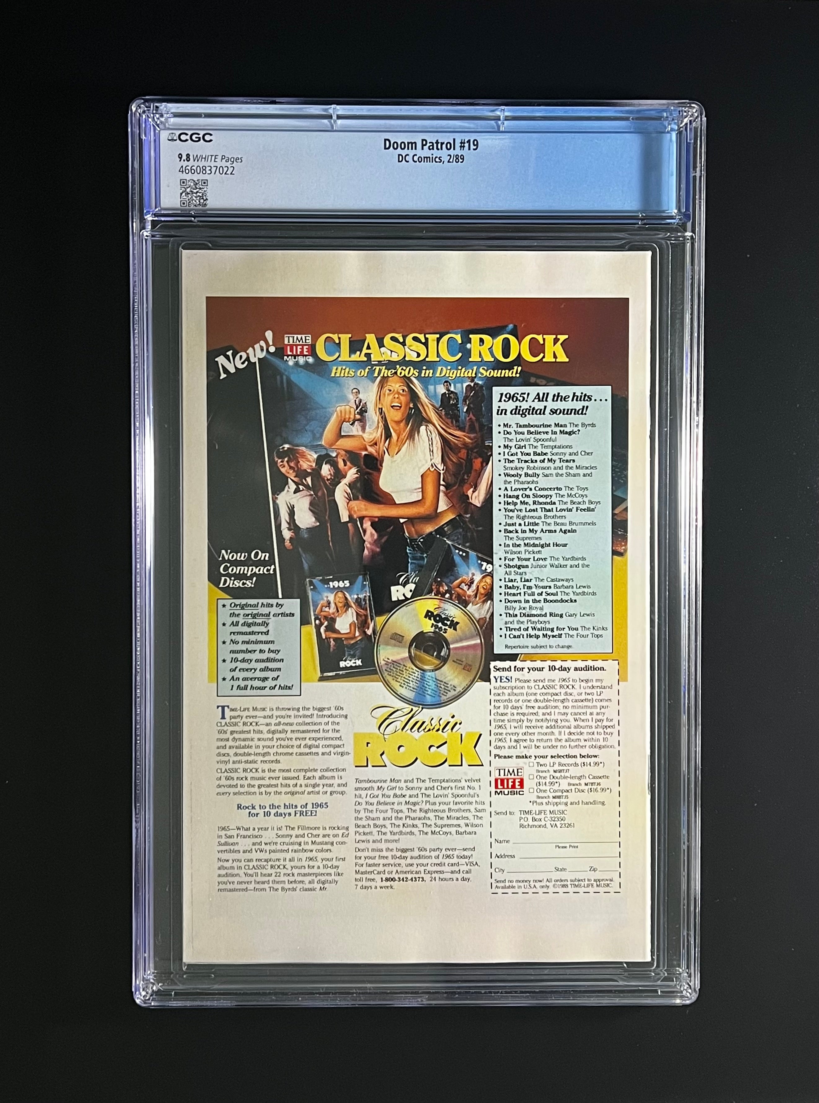 Doom Patrol #19 *Grant Morrison Storyline Begins - DC Comics 02/89 (CGC 9.8 White Pages)