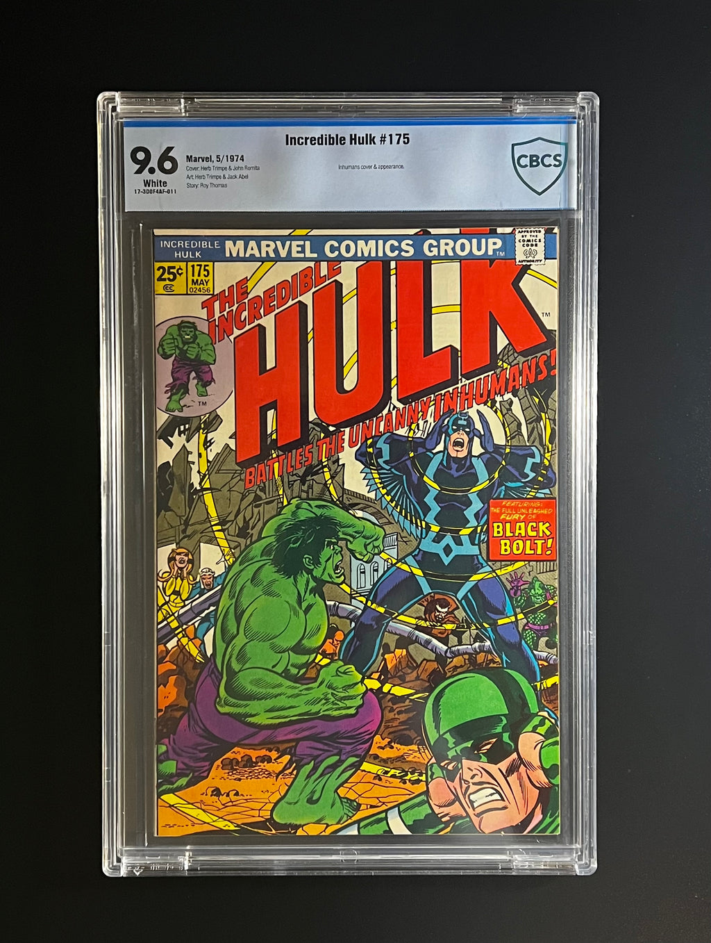 Incredible Hulk #175 *Roy Thomas & Herb Trimpe - Marvel 05/74 (CBCS 9.6 White Pages)
