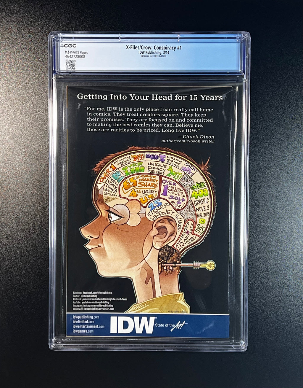 X-Files/Crow: Conspiracy #1 * 1:25 Incentive Joe Corroney Variant Cover - IDW Publishing 03/14 (CGC 9.6 White Pages)