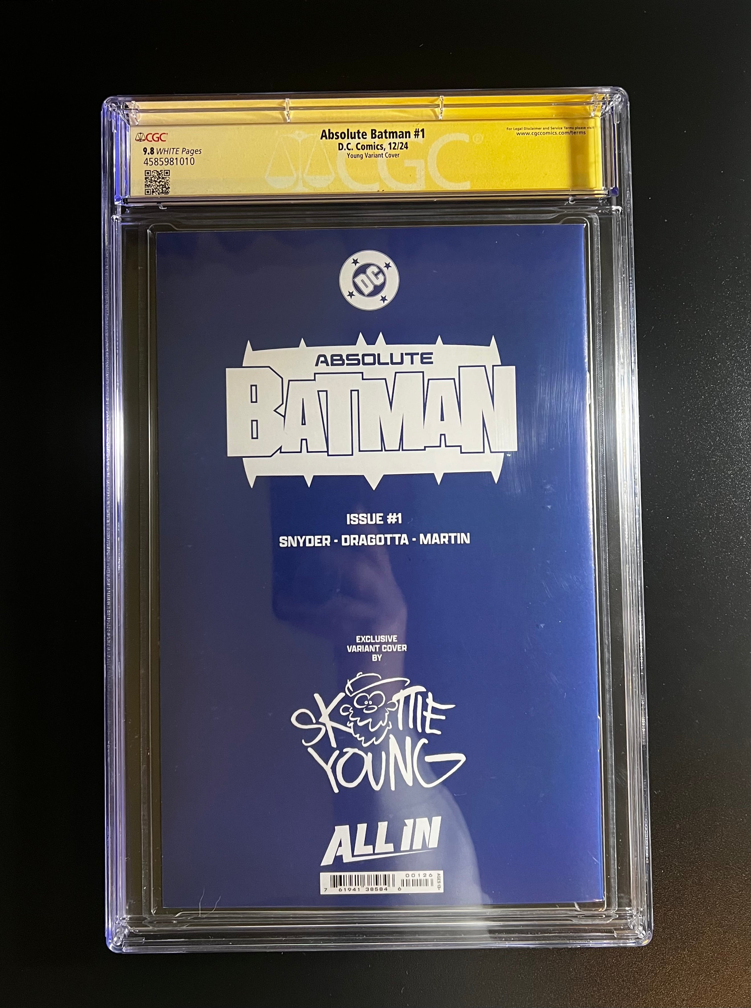 Absolute Batman #1 - Skottie Young Variant Cover - Marvel Comics 12/24 (CGC 9.8 Signature Series White Pages) - Signed by Skottie Young
