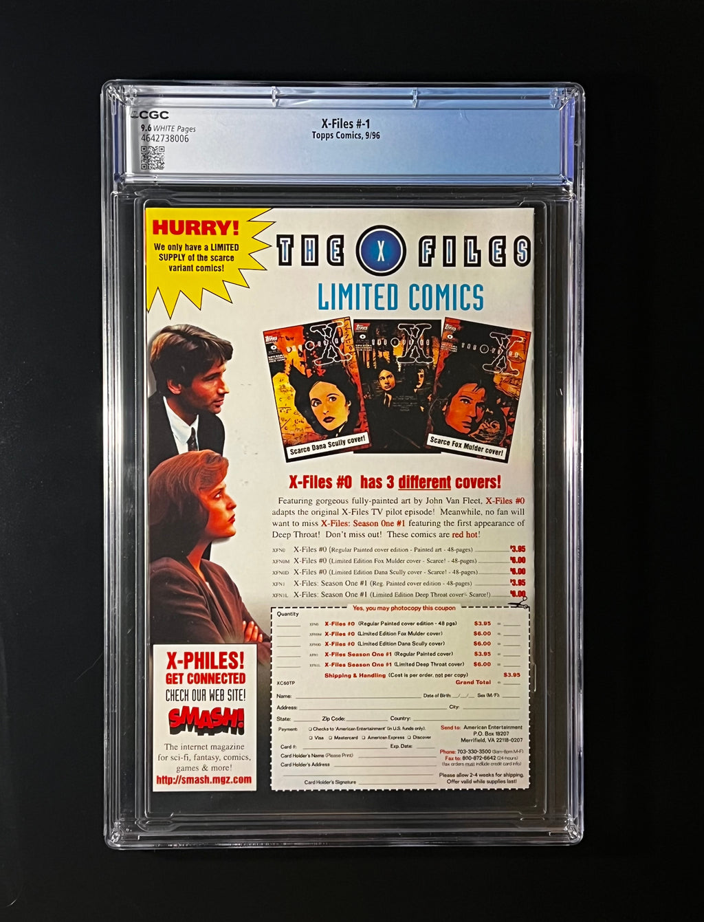X-Files # -1 "Trick of the Light"_Silver Cover - Topps Comics 1996 (CGC 9.6 White Pages)