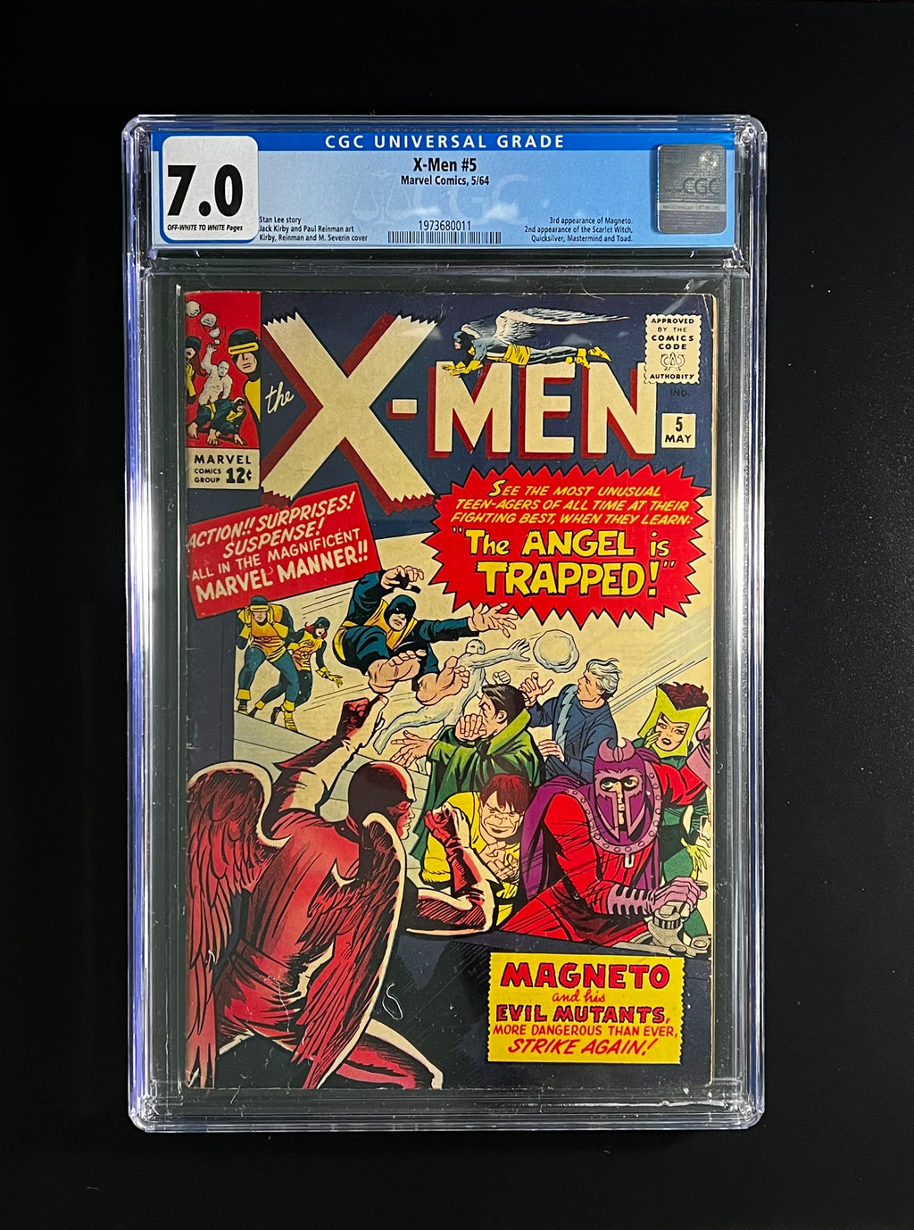 X-Men #5 *Stan Lee Story & Jack Kirby Art - Marvel Comics 05/64 (CGC 7.0 OFF-White to White Pages)