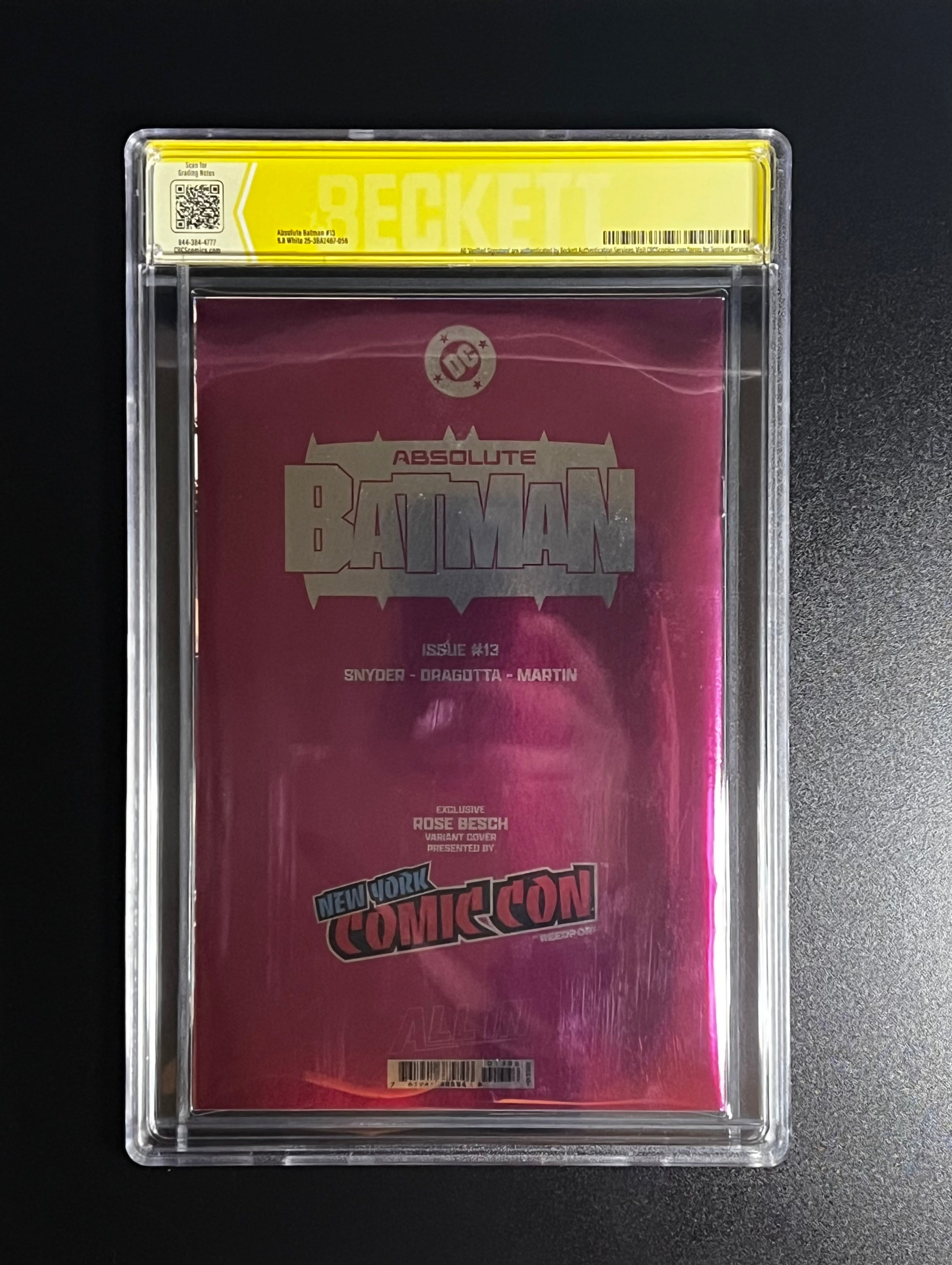 Absolute Batman #13 *Rose Besch Variant Cover - DC Comics 10/25 (CBCS 9.8 White Pages) *Signed by Scott Snyder & Rose Besch