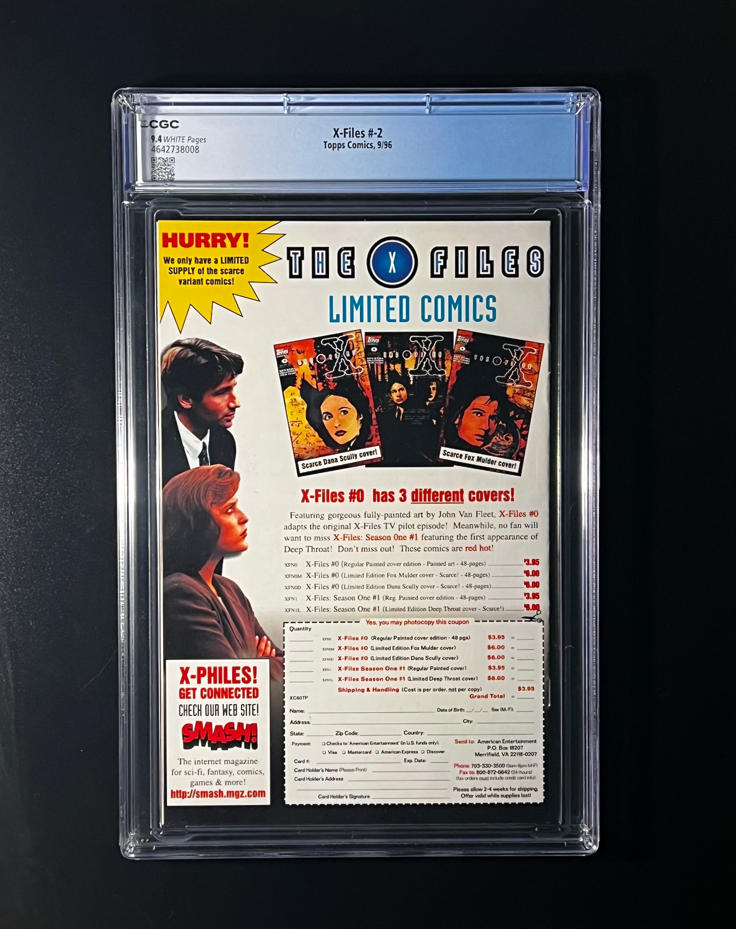 X-Files # -2 - Topps Comics 9/1996 (CGC 9.8 White Pages)