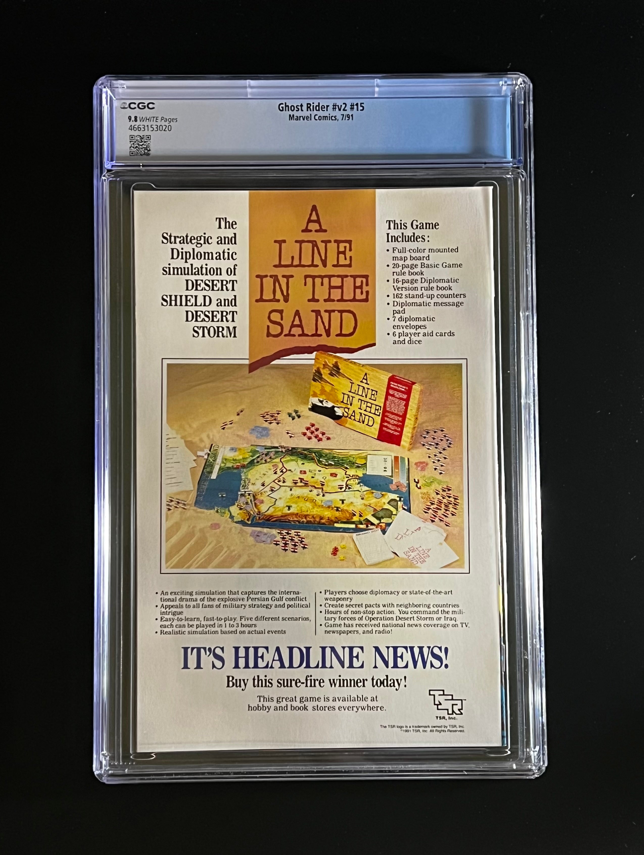 Ghost Rider #v2 #15 - Marvel Comics 07/91 - GLOW IN THE DARK COVER (CGC 9.8 White Pages)*FREE 9.6 Raw Copy Included