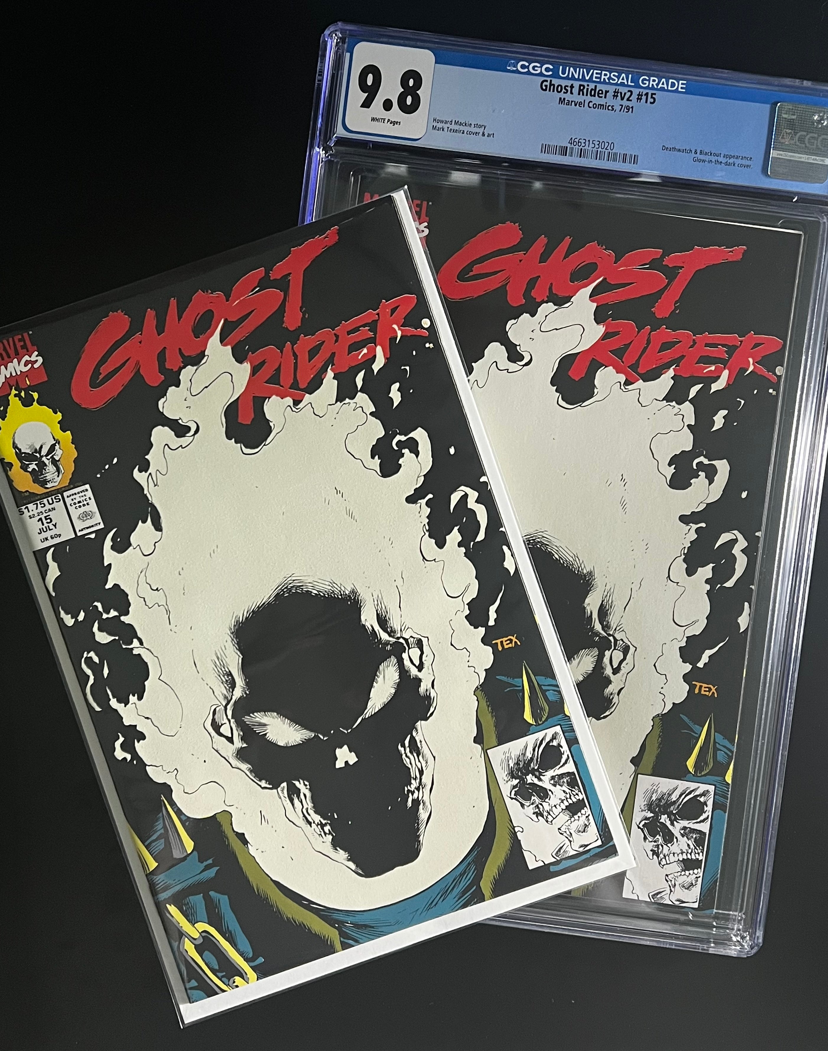Ghost Rider #v2 #15 - Marvel Comics 07/91 - GLOW IN THE DARK COVER (CGC 9.8 White Pages)*FREE 9.6 Raw Copy Included