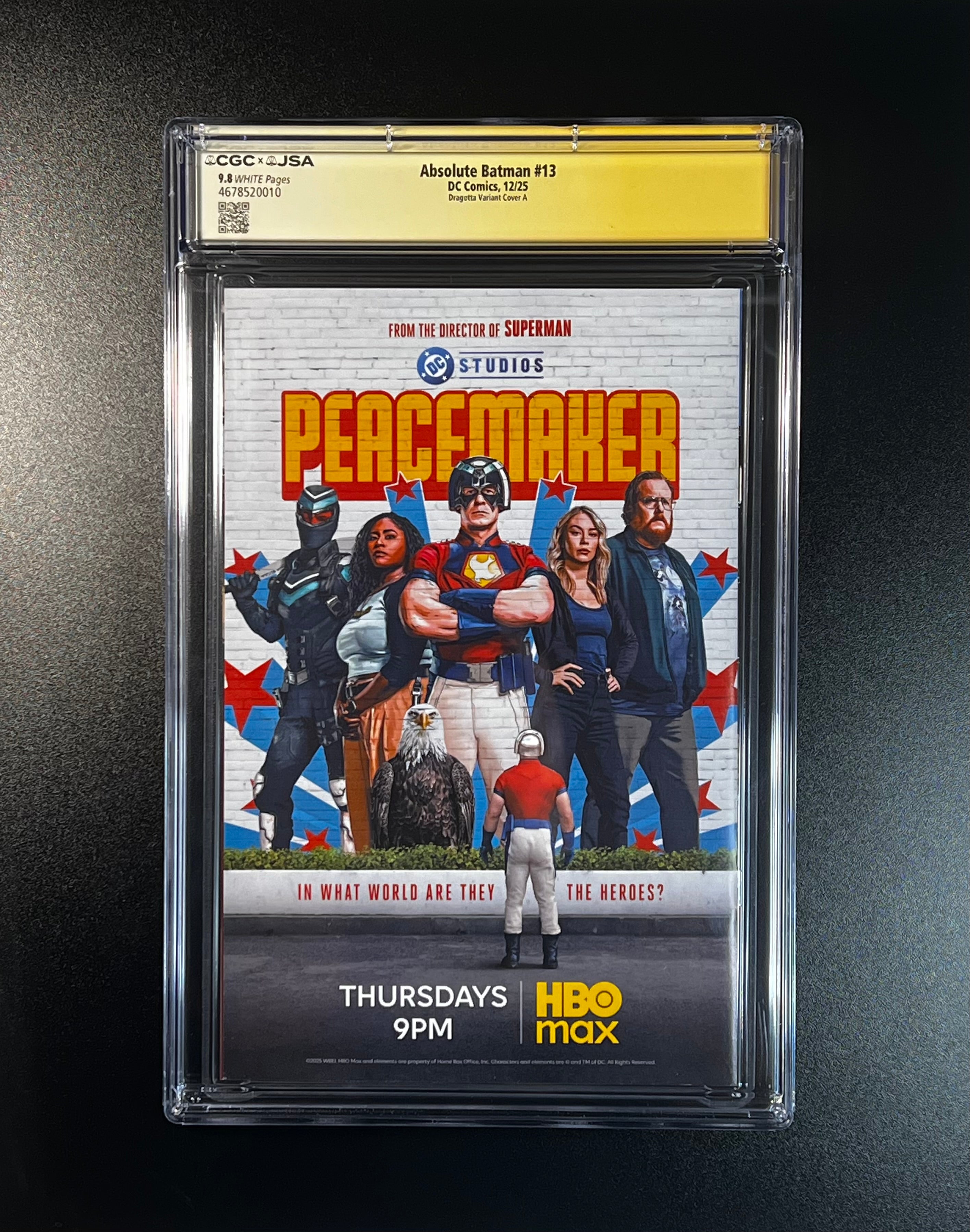 Absolute Batman #13 *1:25 Nick Dragotta Stealth Mode Card Stock Variant - JSA Authenticated Autographs _ Scott Snyder & Nick Dragotta - (CGC 9.8 White Pages)