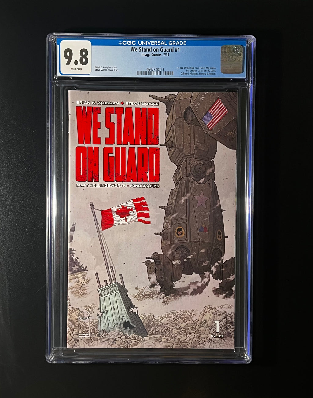 Brian K. Vaughan Collector Set - We Stand on Guard #1 CGC 9.8 WP & Image Trade Paper Back "Spectators" w/ 2x signed Bookplate