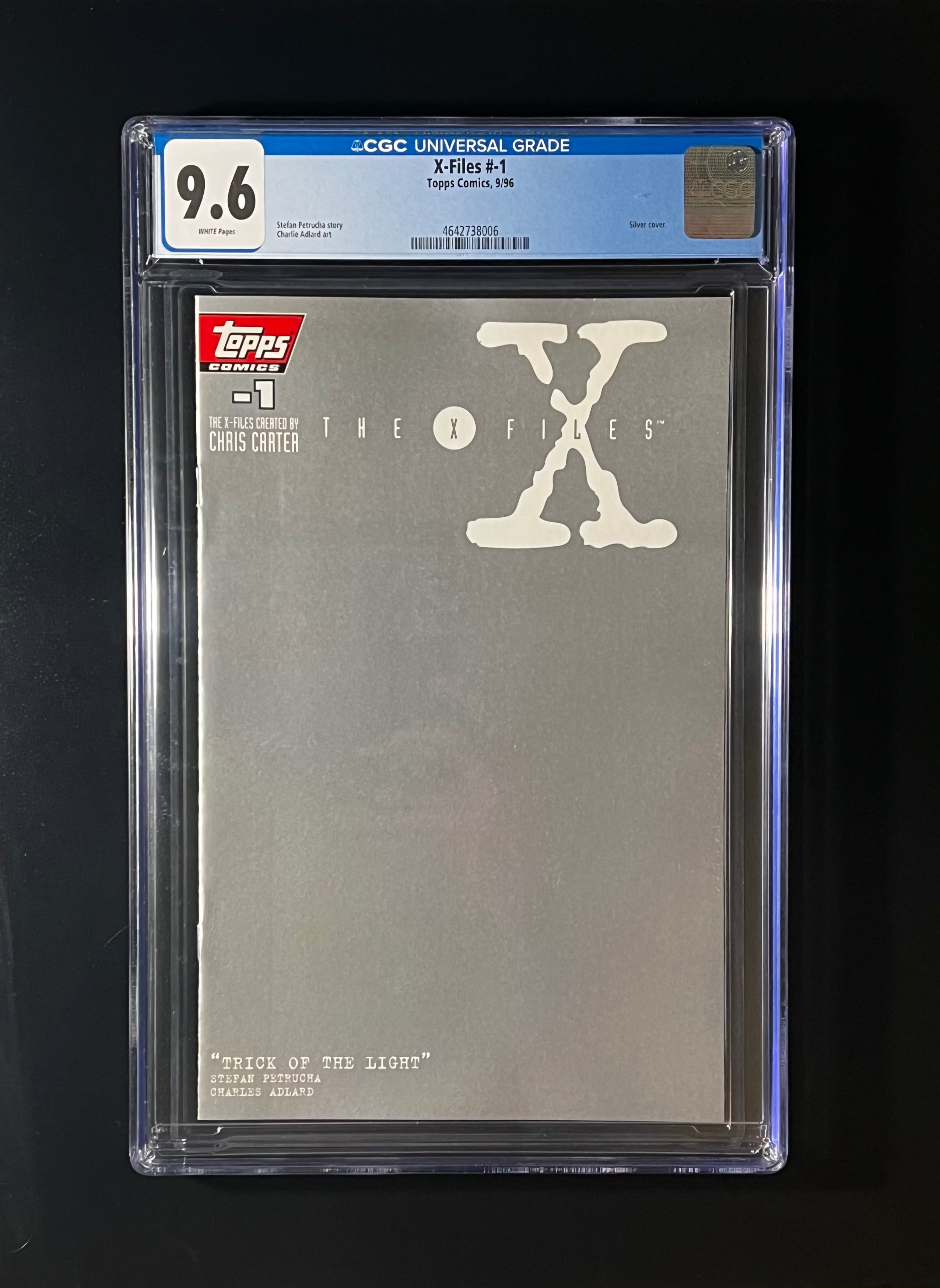X-Files # -1 "Trick of the Light"_Silver Cover - Topps Comics 1996 (CGC 9.6 White Pages)