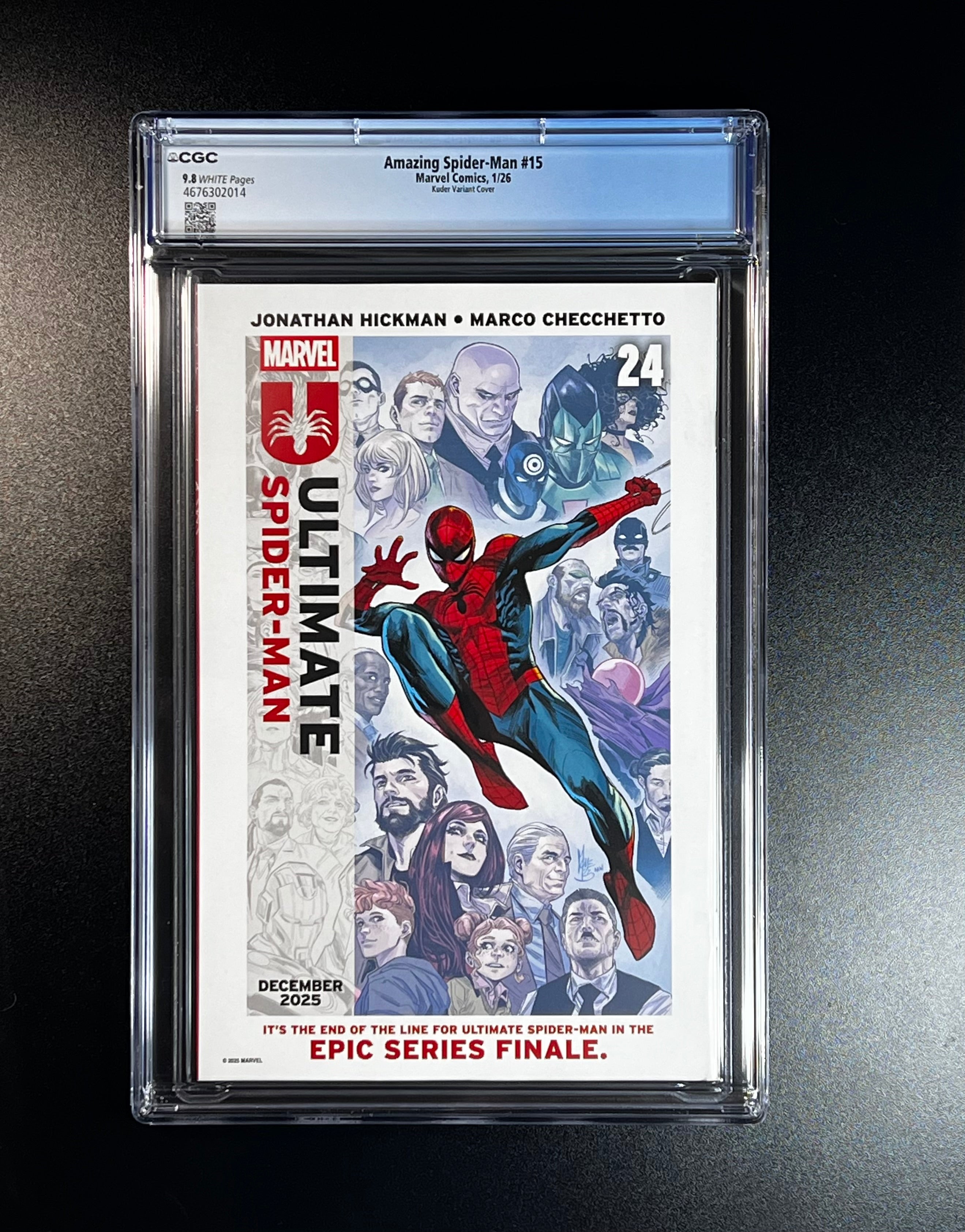 Amazing Spider-Man #15 *Aaron Kuder Variant Cover - Marvel Comics 01/26 (CGC 9.8 White Pages)