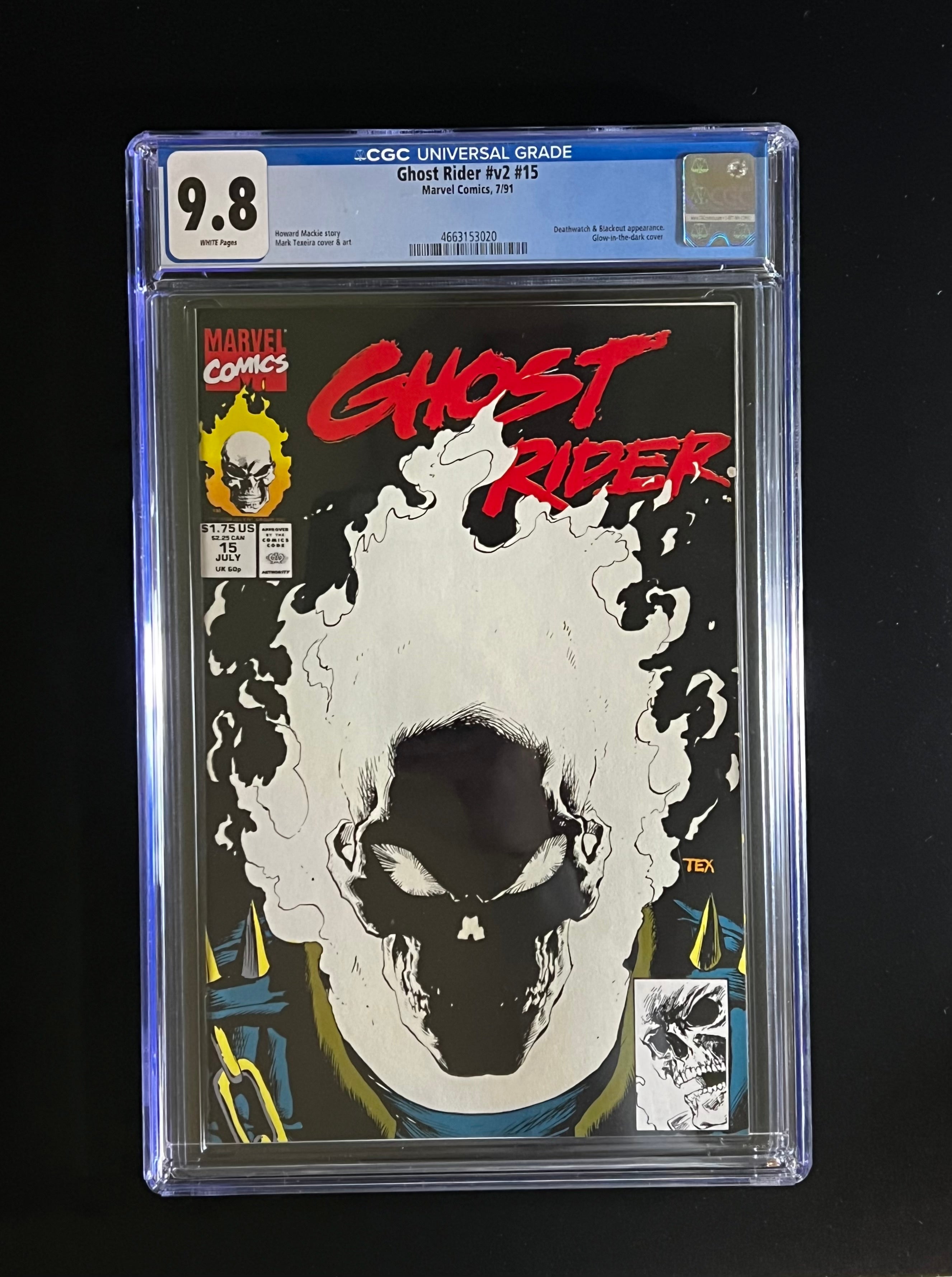 Ghost Rider #v2 #15 - Marvel Comics 07/91 - GLOW IN THE DARK COVER (CGC 9.8 White Pages)*FREE 9.6 Raw Copy Included