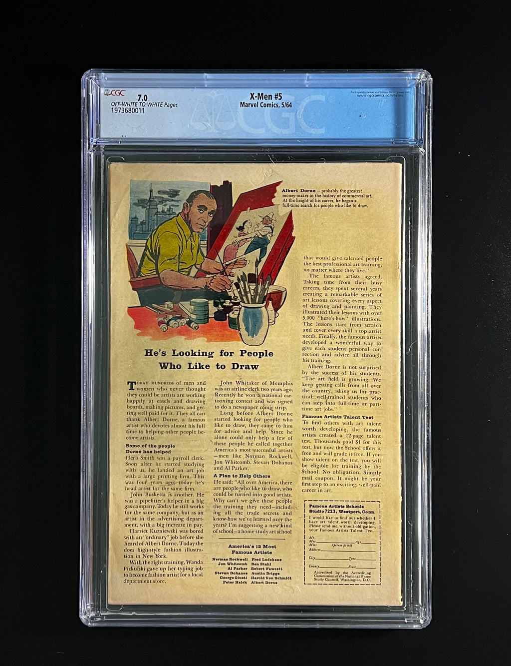 X-Men #5 *Stan Lee Story & Jack Kirby Art - Marvel Comics 05/64 (CGC 7.0 OFF-White to White Pages)