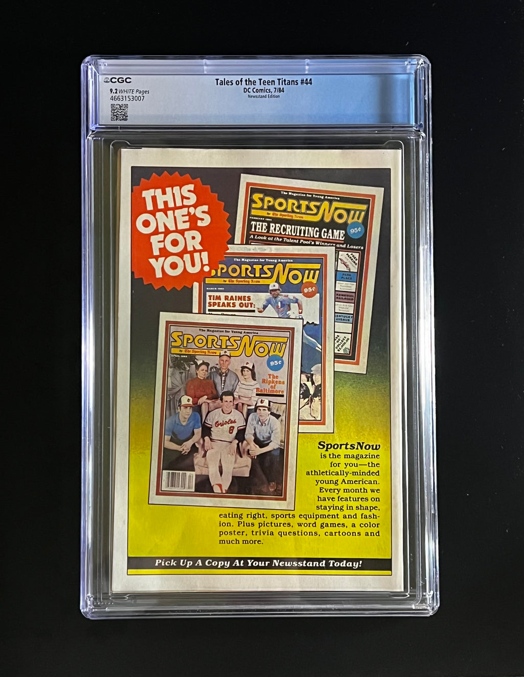 Tales of the Teen Titans #44 *NEWSSTAND - DC Comics 07/84_ Marv Wolfman Story (CGC 9.2 White Pages)