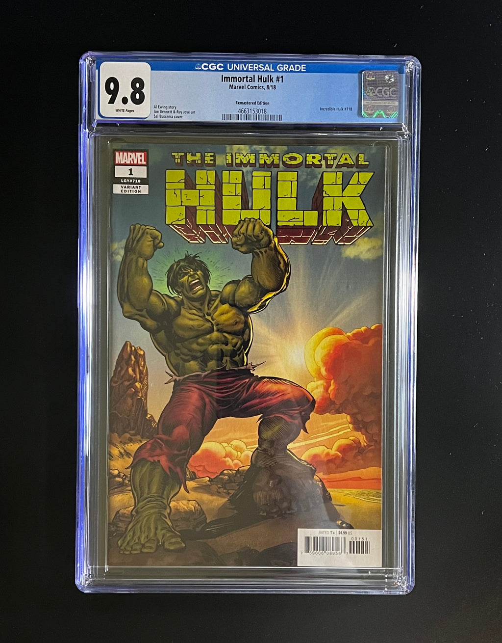 Immortal Hulk #1 *Remastered Edition Cover - Marvel Comics 08/18 (CGC 9.8 White Pages)