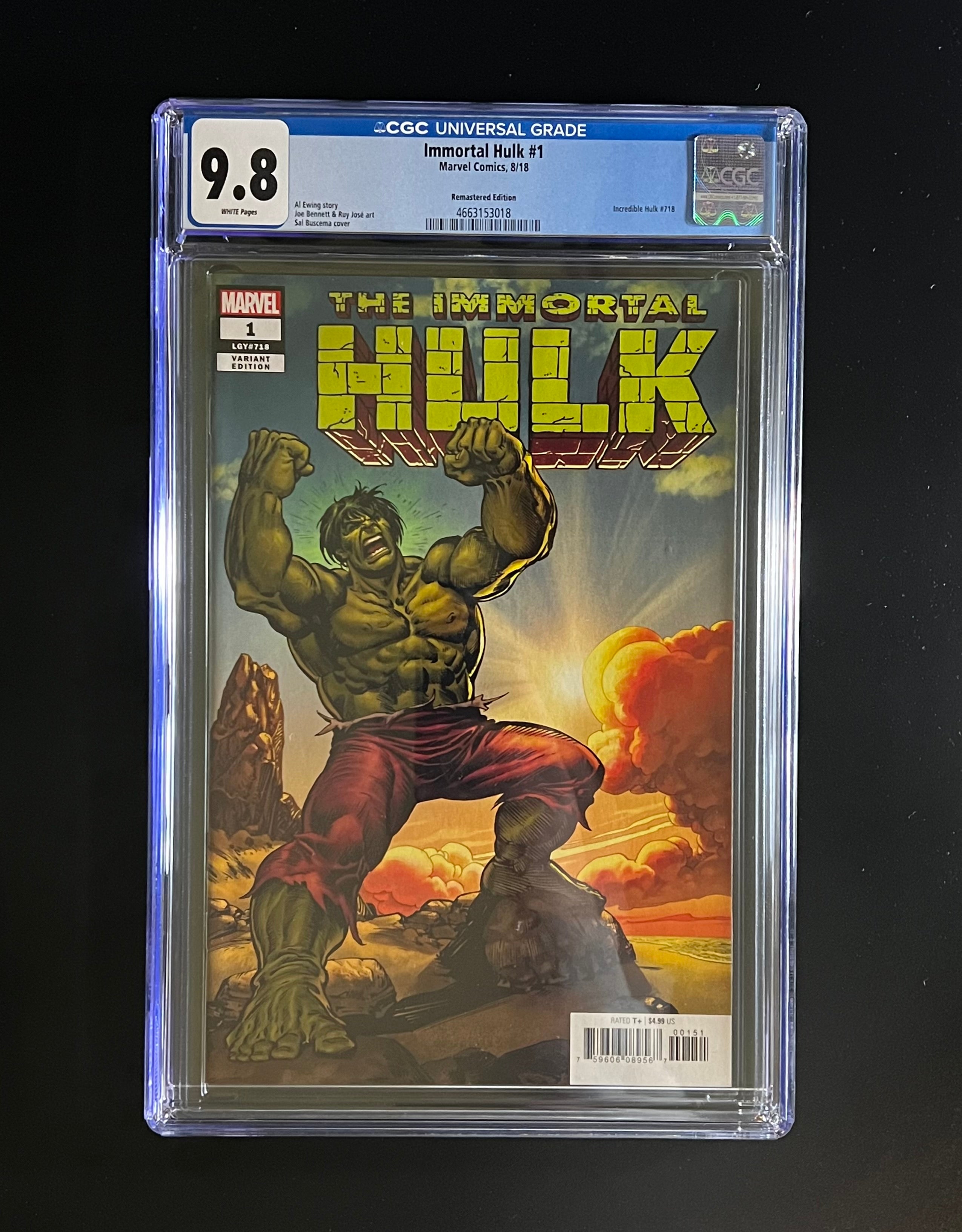Immortal Hulk #1 *Remastered Edition Cover - Marvel Comics 08/18 (CGC 9.8 White Pages)