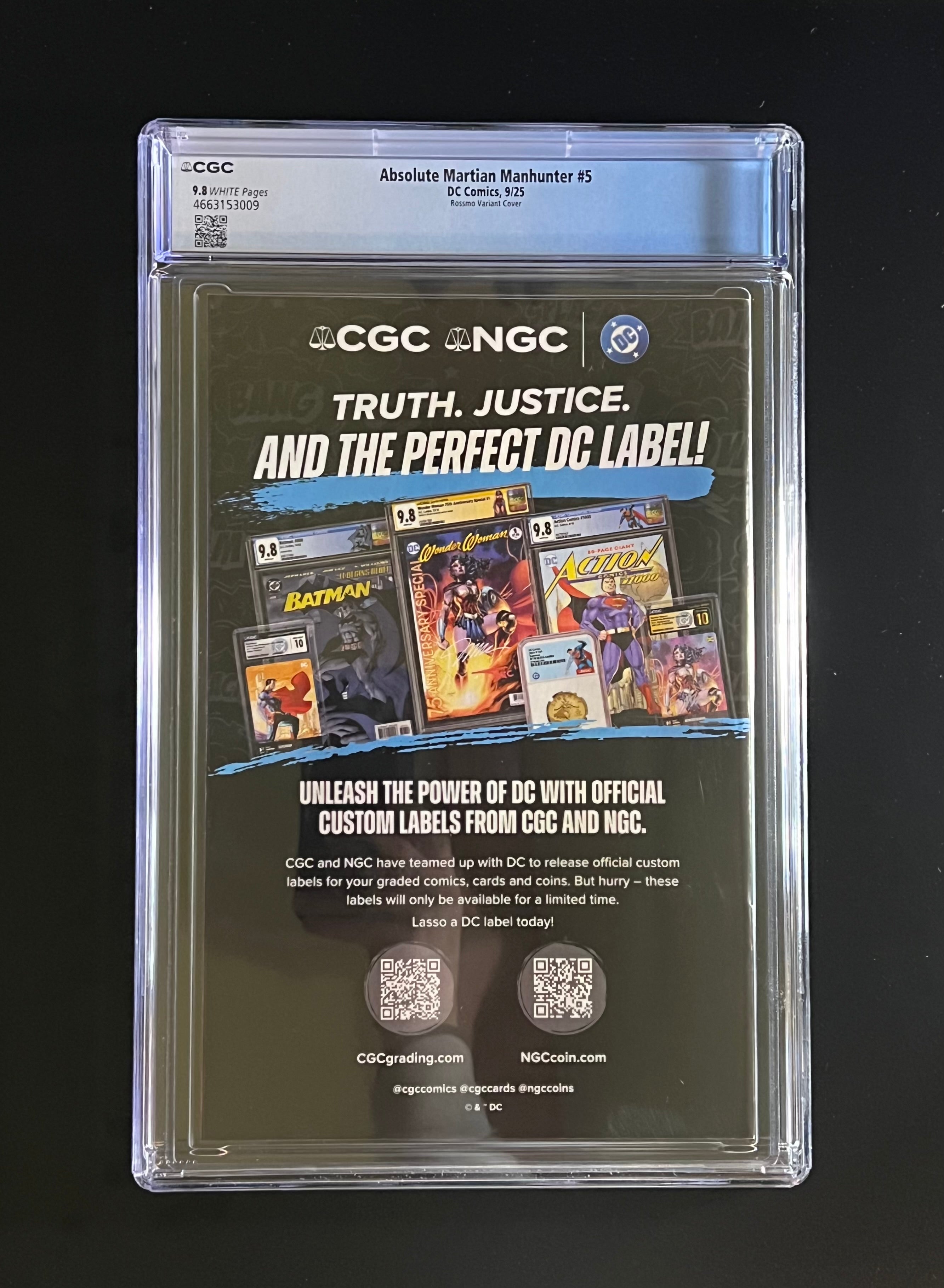 Absolute Martian Manhunter #5 *1:25 Riley Rossmo Card Stock Variant Cover - DC Comics 09/25 (CGC 9.8 White Pages)