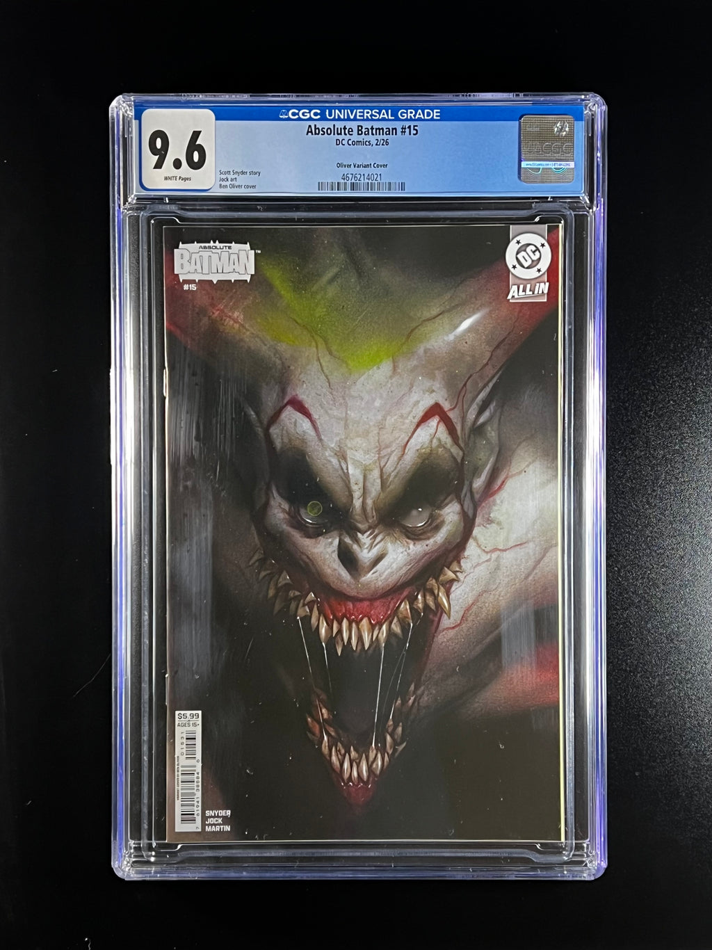Absolute Batman #15 *Cvr C Ben Oliver Card Stock Variant - DC Comics 12/25 (CGC 9.6 White Pages)