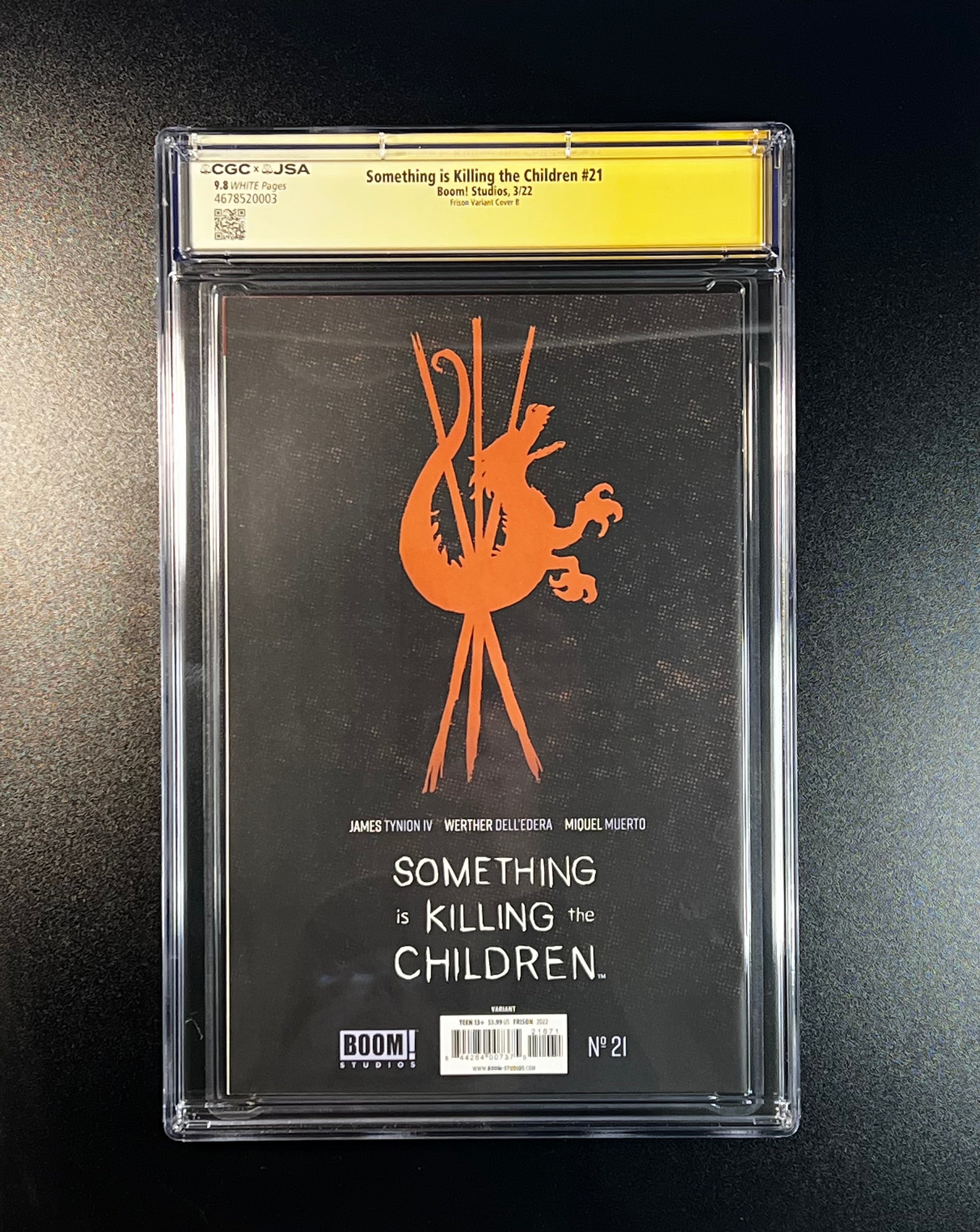 Something is Killing the Children #21 *Frison Bloody Variant - JSA Authenticated Autograph _ Jenny Frison - (CGC 9.8 White Pages)