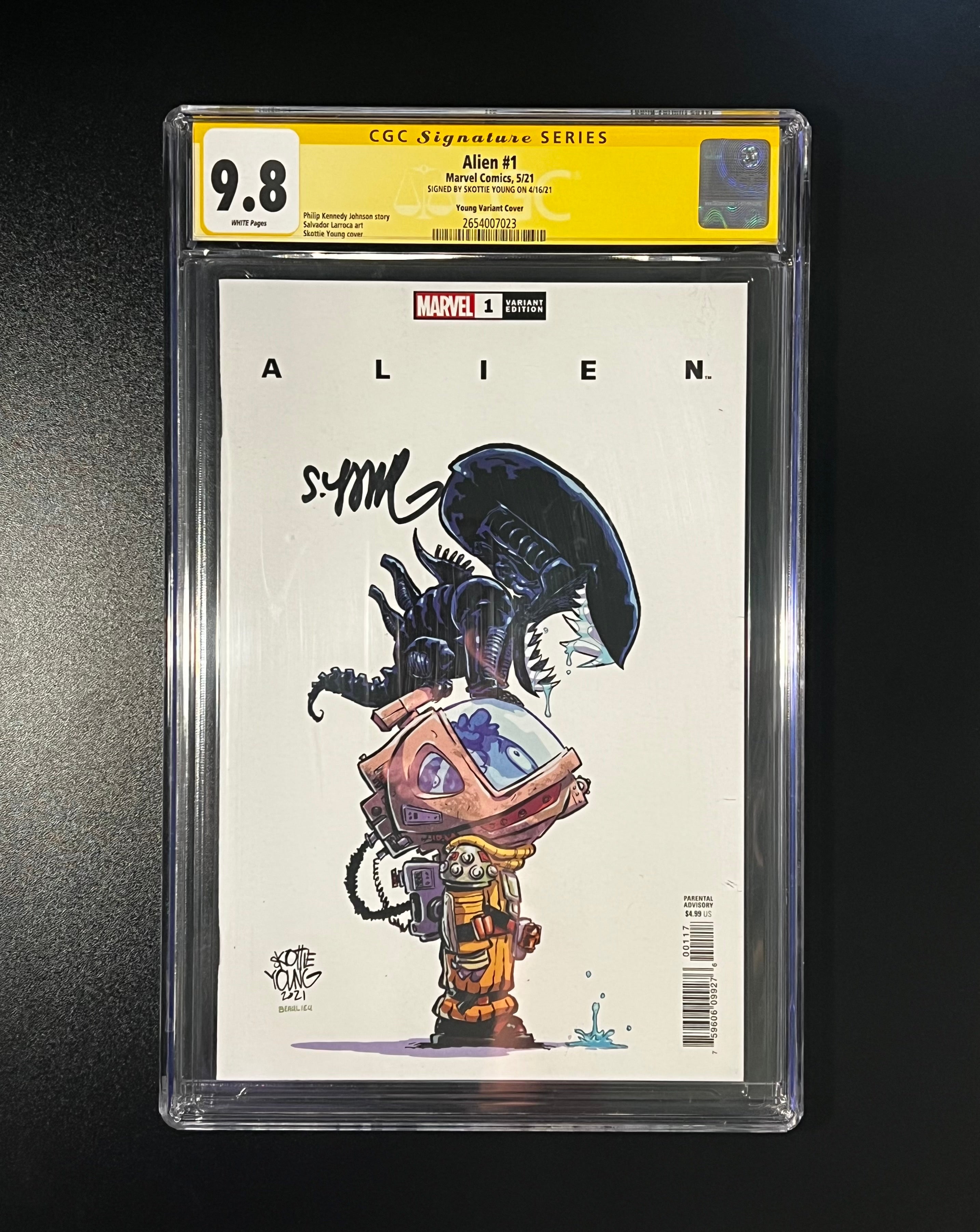 Alien #1 *Young Variant Cover - Marvel 05/21 - (CGC 9.8 Signature Series White Pages) Signed by Scottie Young