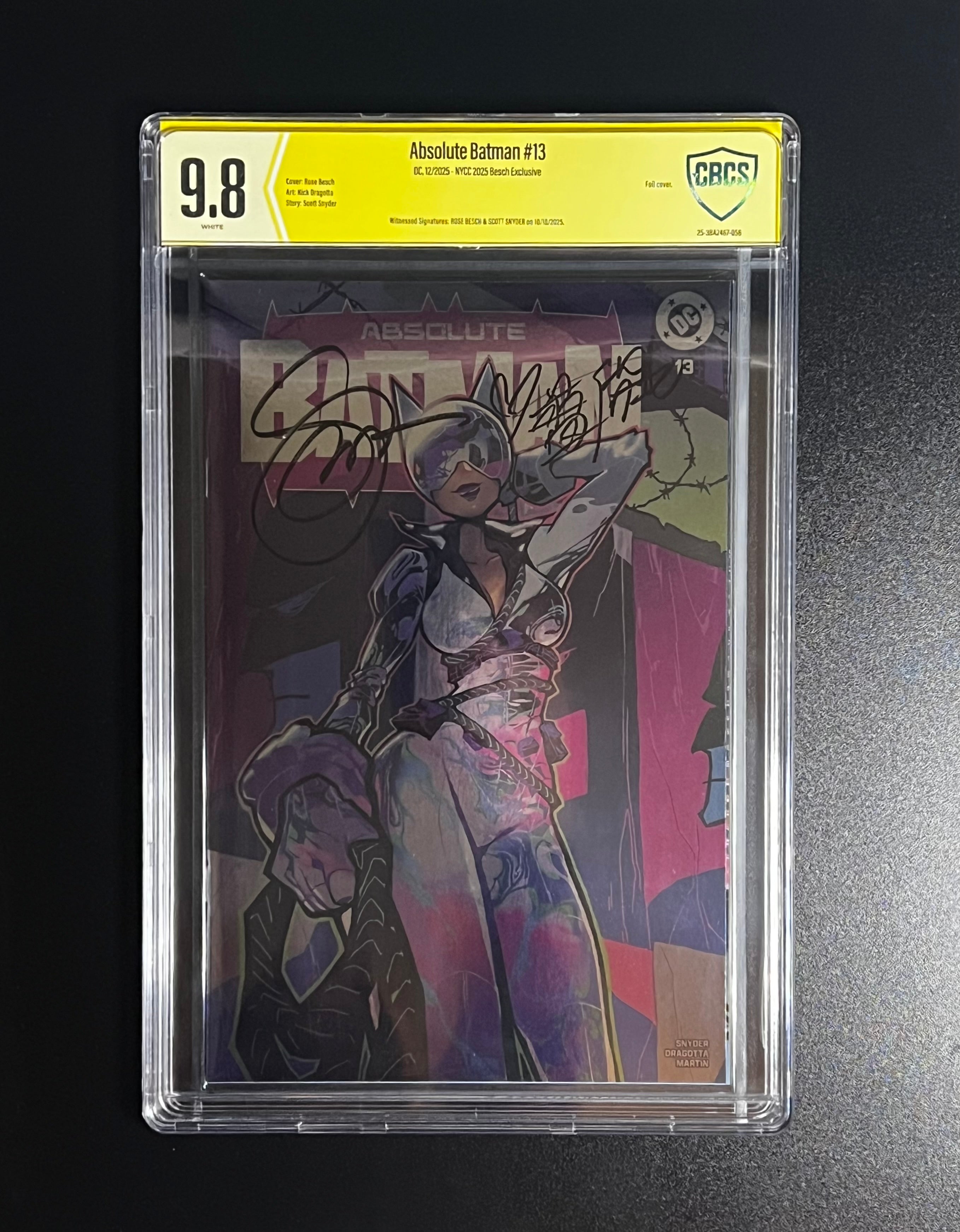 Absolute Batman #13 *Rose Besch Variant Cover - DC Comics 10/25 (CBCS 9.8 White Pages) *Signed by Scott Snyder & Rose Besch