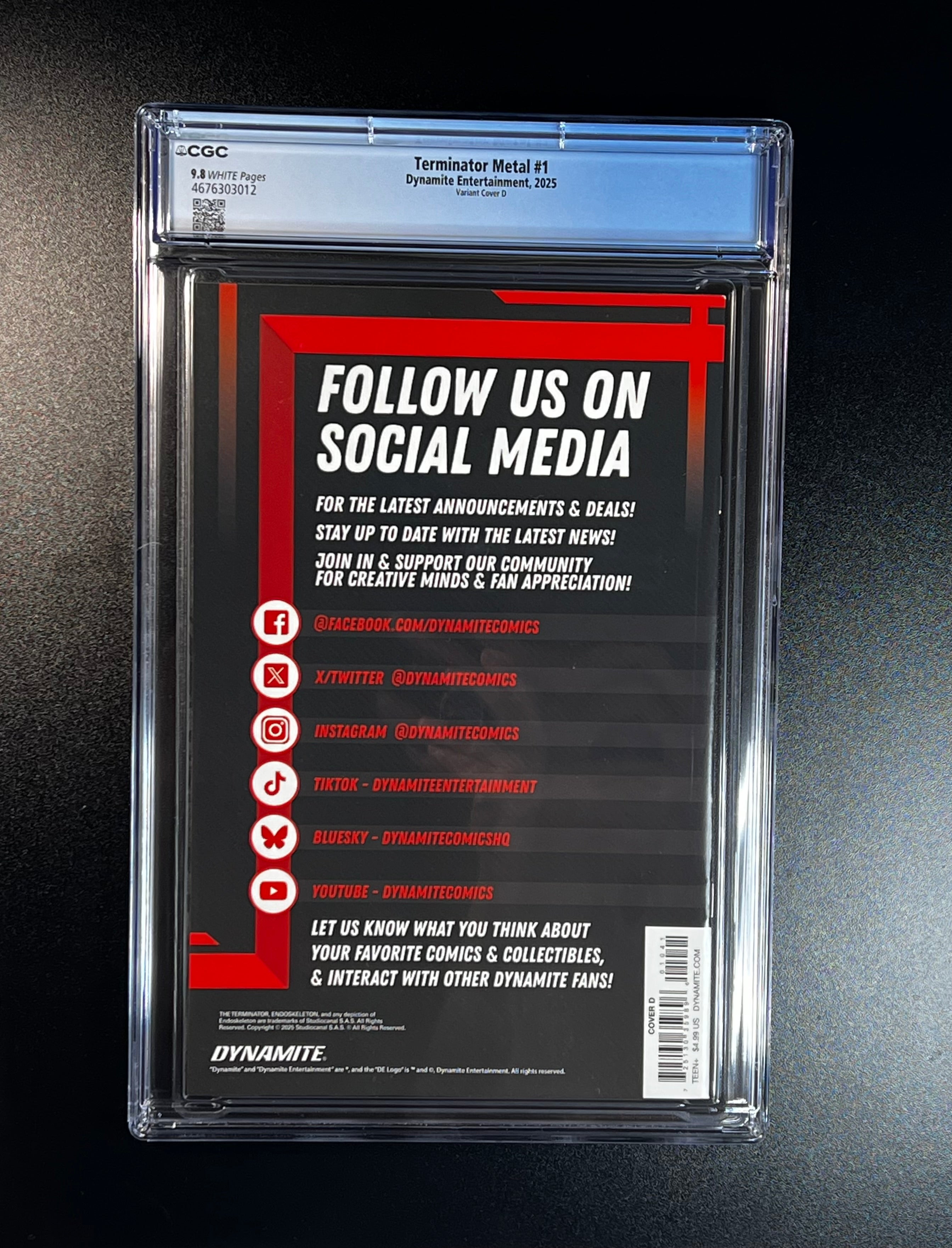 Terminator Metal #1 *Cvr D Ivan Tao Variant - Dynamite Entertainment 10/25 (CGC 9.8 White Pages)