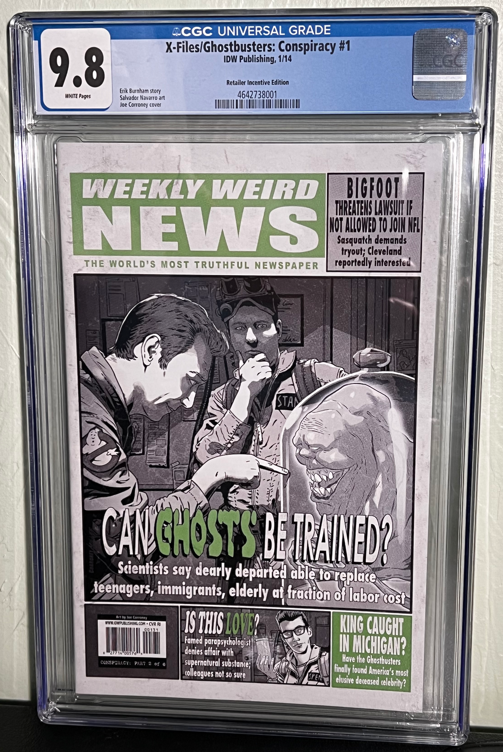 X-Files: Conspiracy #1 CVR RI Weekly Weird News Ghostbusters CGC 9.8 IDW Comics